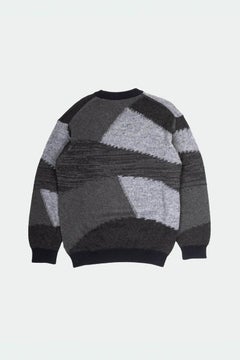 Pull en maille à motif graphique Hugo Boss pour homme, gris, L, XL, Italie