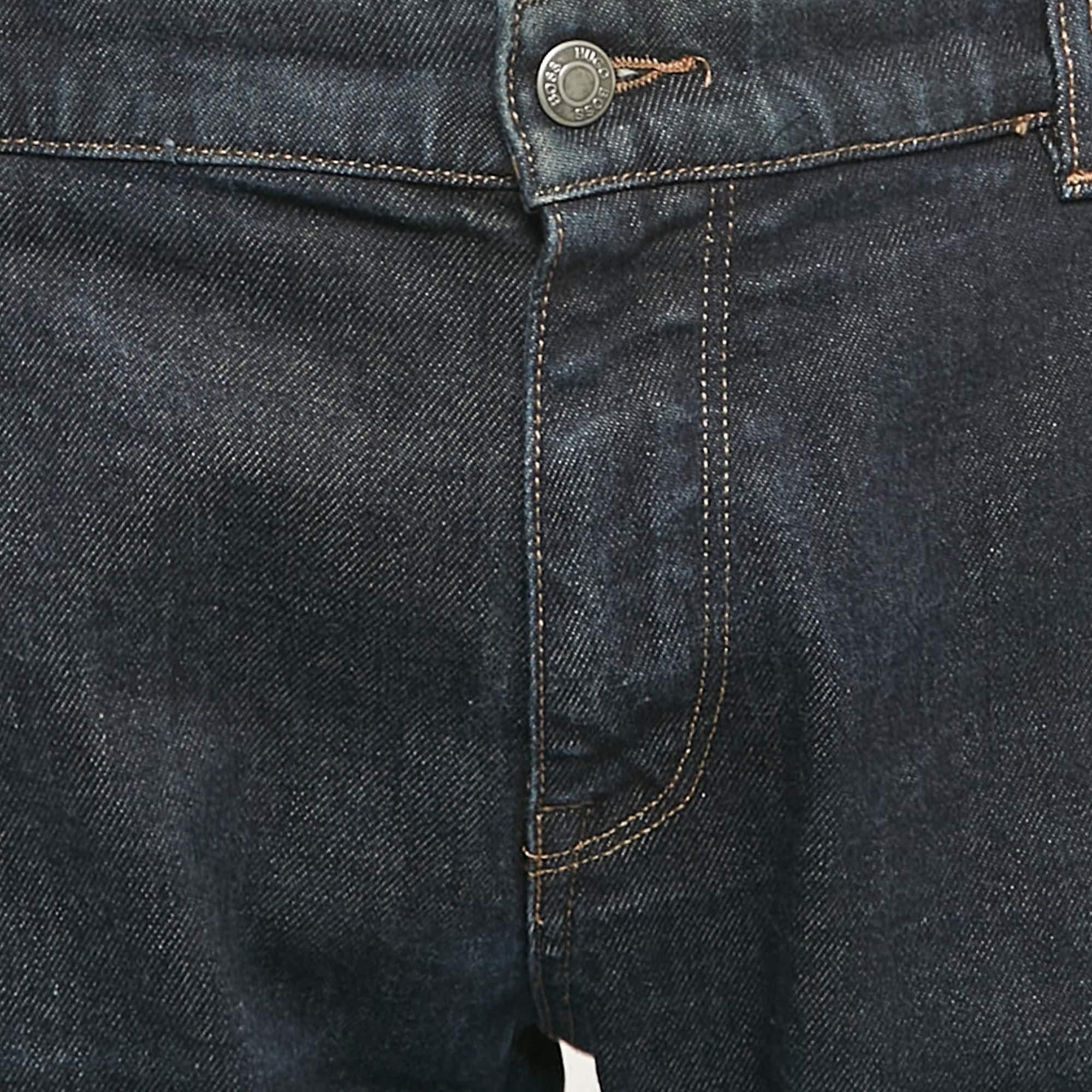 Hugo Boss Marineblaue Candiani Denim Jeans XXXL Taille 40