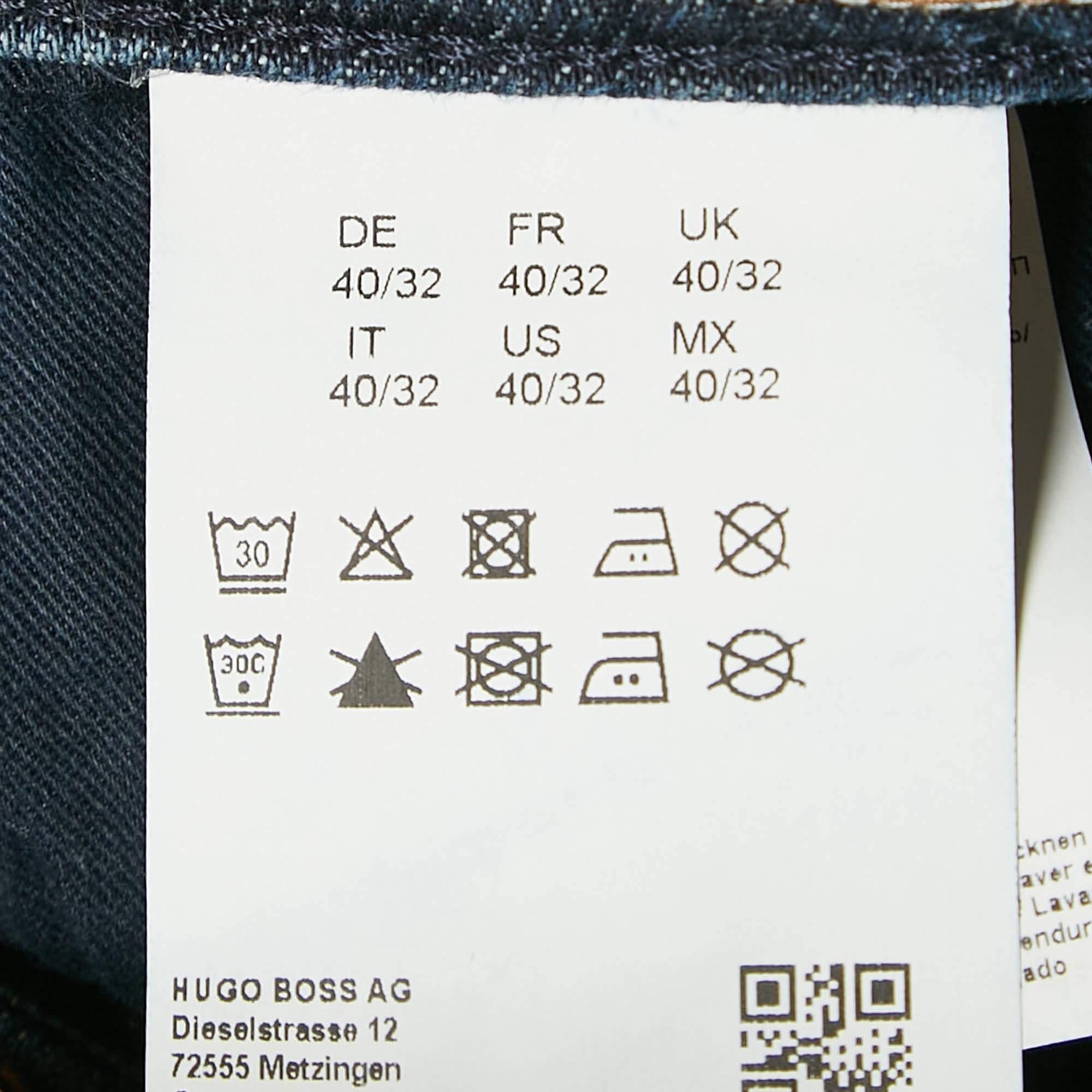 Hugo Boss Marineblaue Candiani Denim Jeans XXXL Taille 40