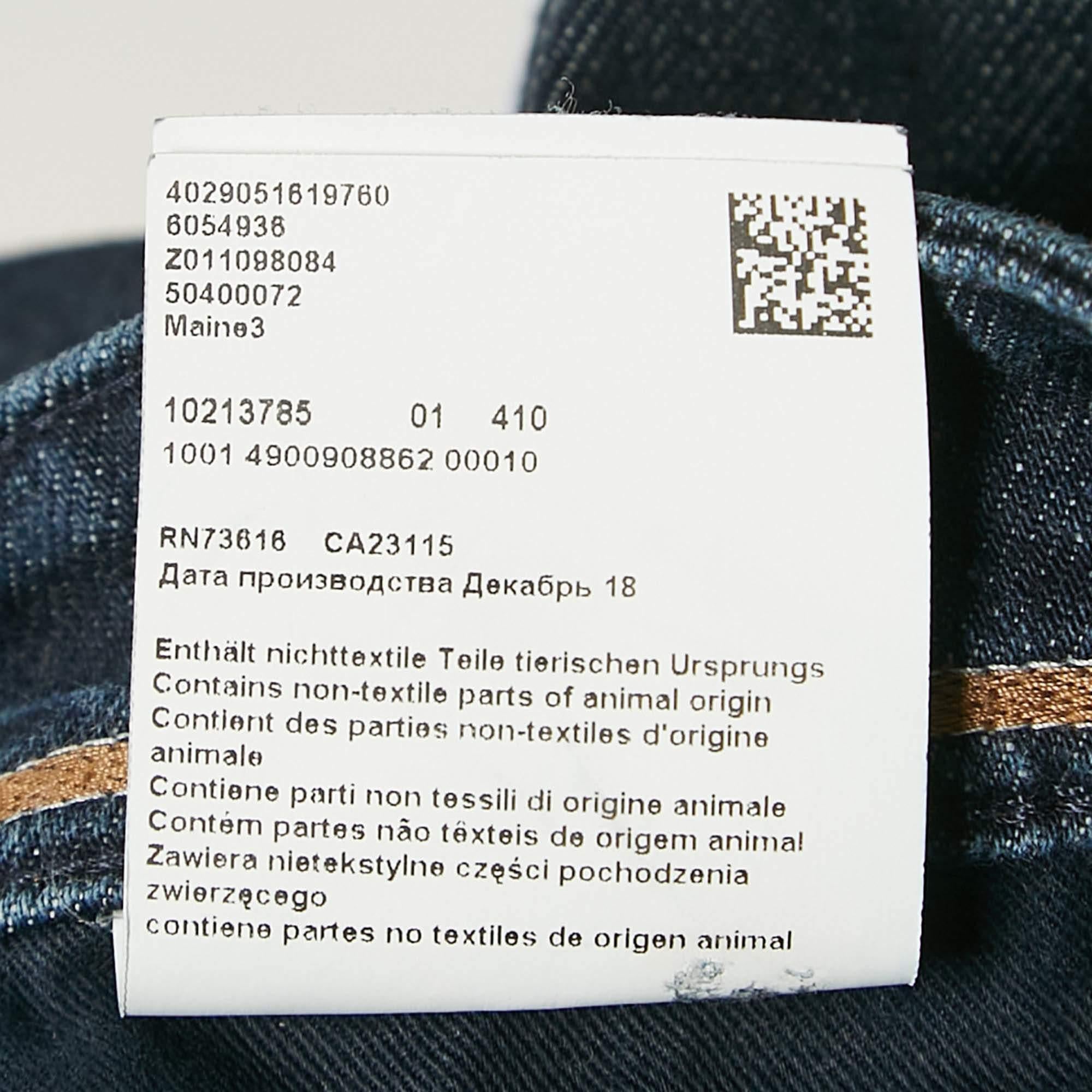 Hugo Boss Marineblaue Candiani Denim Jeans XXXL Taille 40