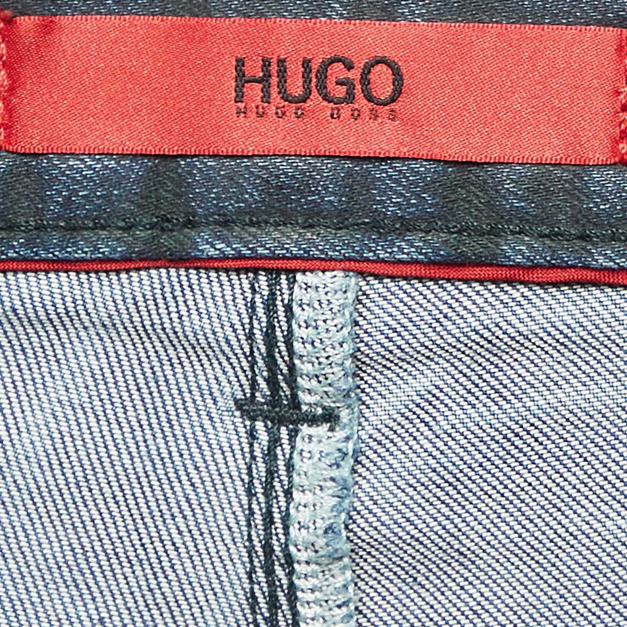 Hugo Boss Navy Blue Washed Denim Jeans L Waist 36