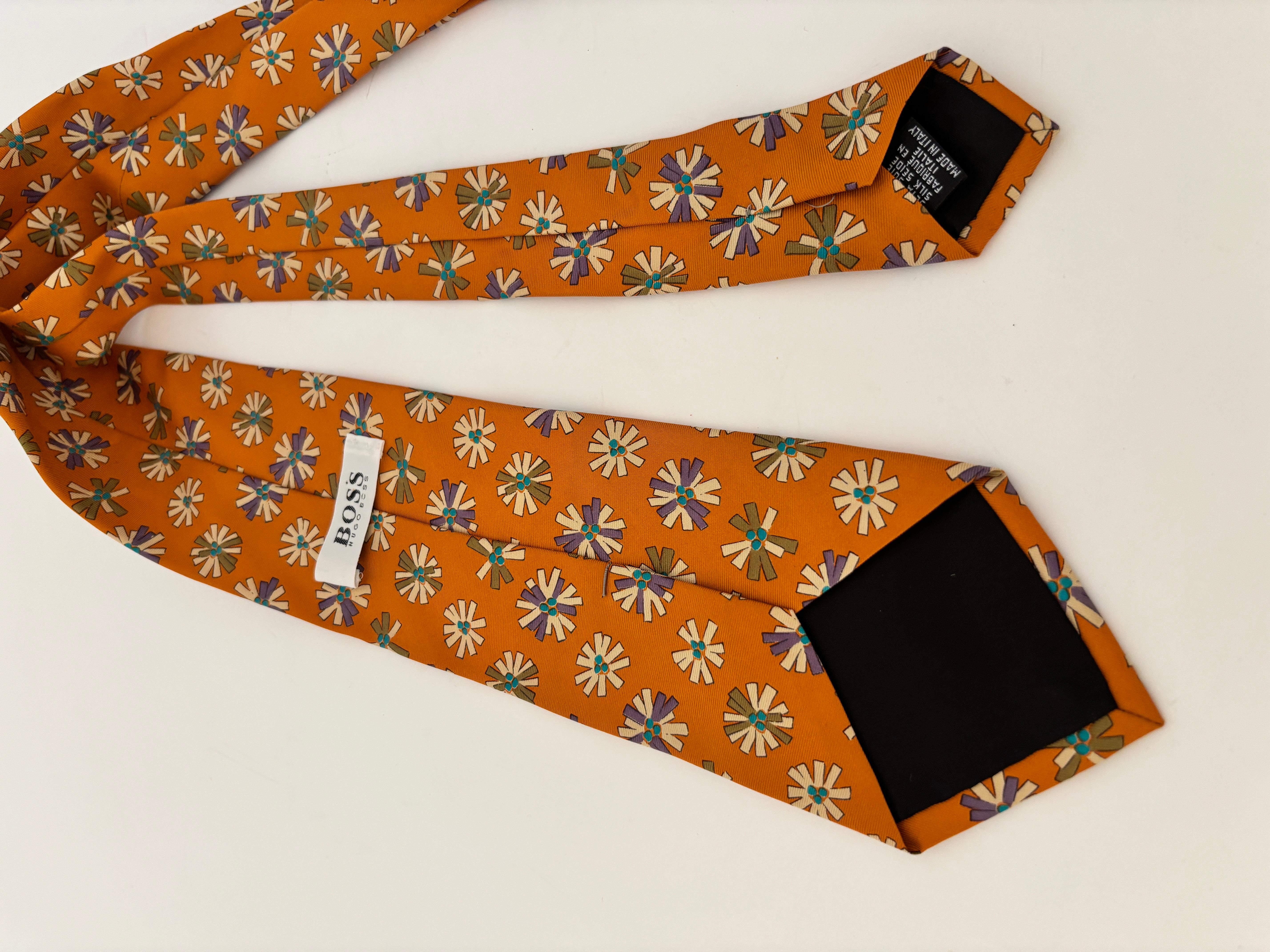 Hugo Boss Orange Herren Seidenkrawatte Italien im Angebot 2