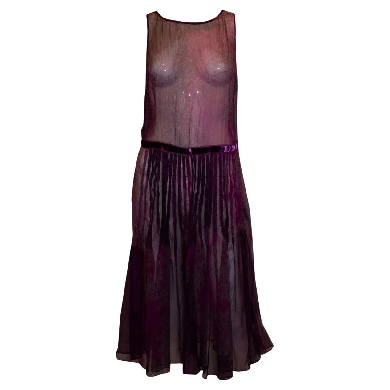Vestido de seda morado Hugo Boss en venta