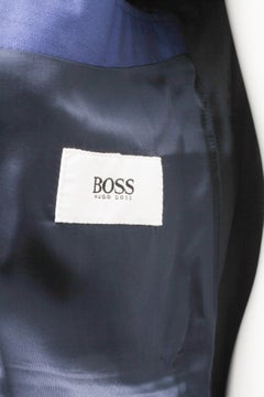 HUGO BOSS, Seiden-Woll-Mischung, kobaltblau, Zweiknopf-Blazer, 1990er Jahre