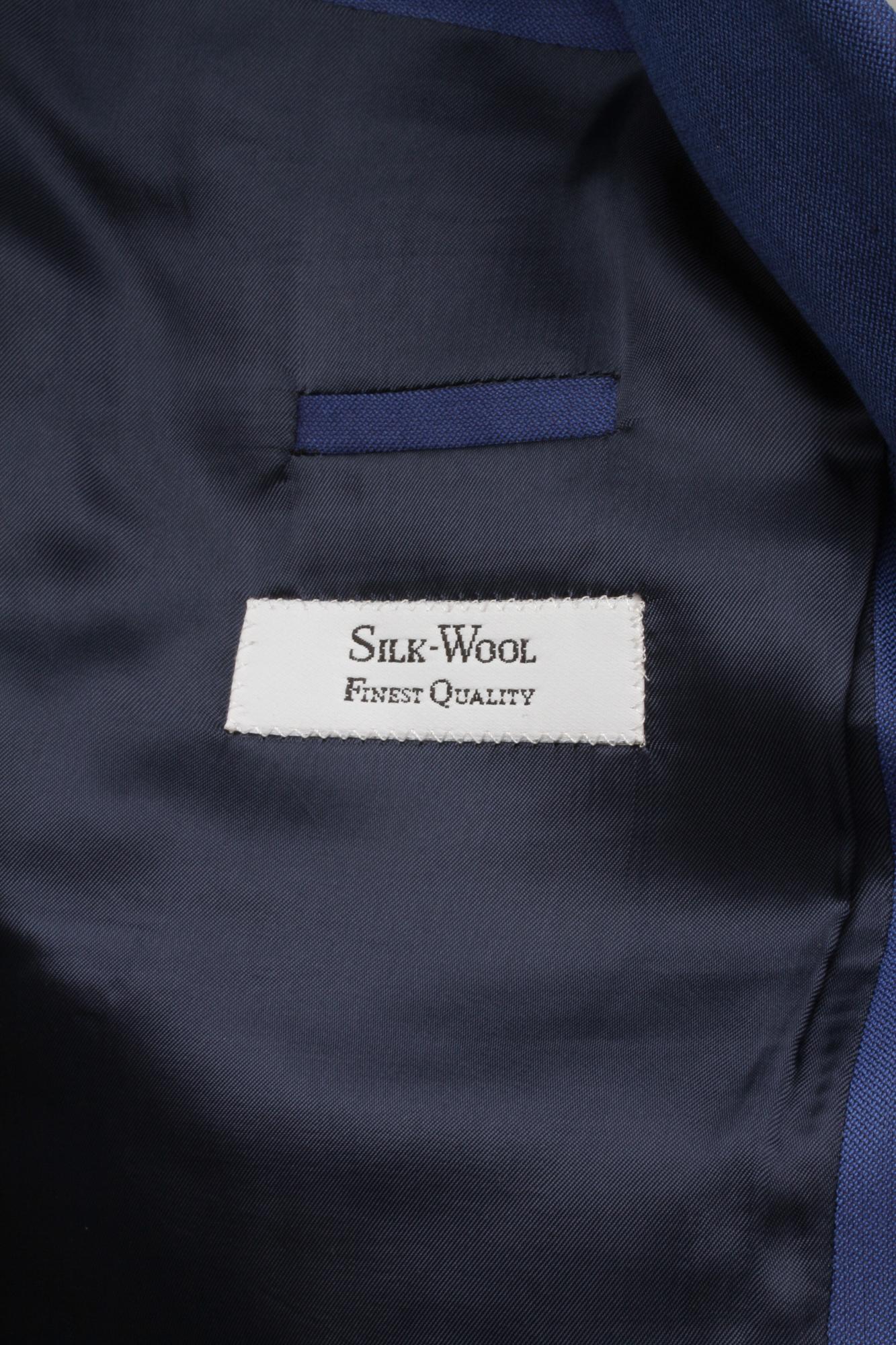 HUGO BOSS, Mezcla de lana y seda, Azul cobalto, Blazer de dos botones, Años 90 Púrpura en venta