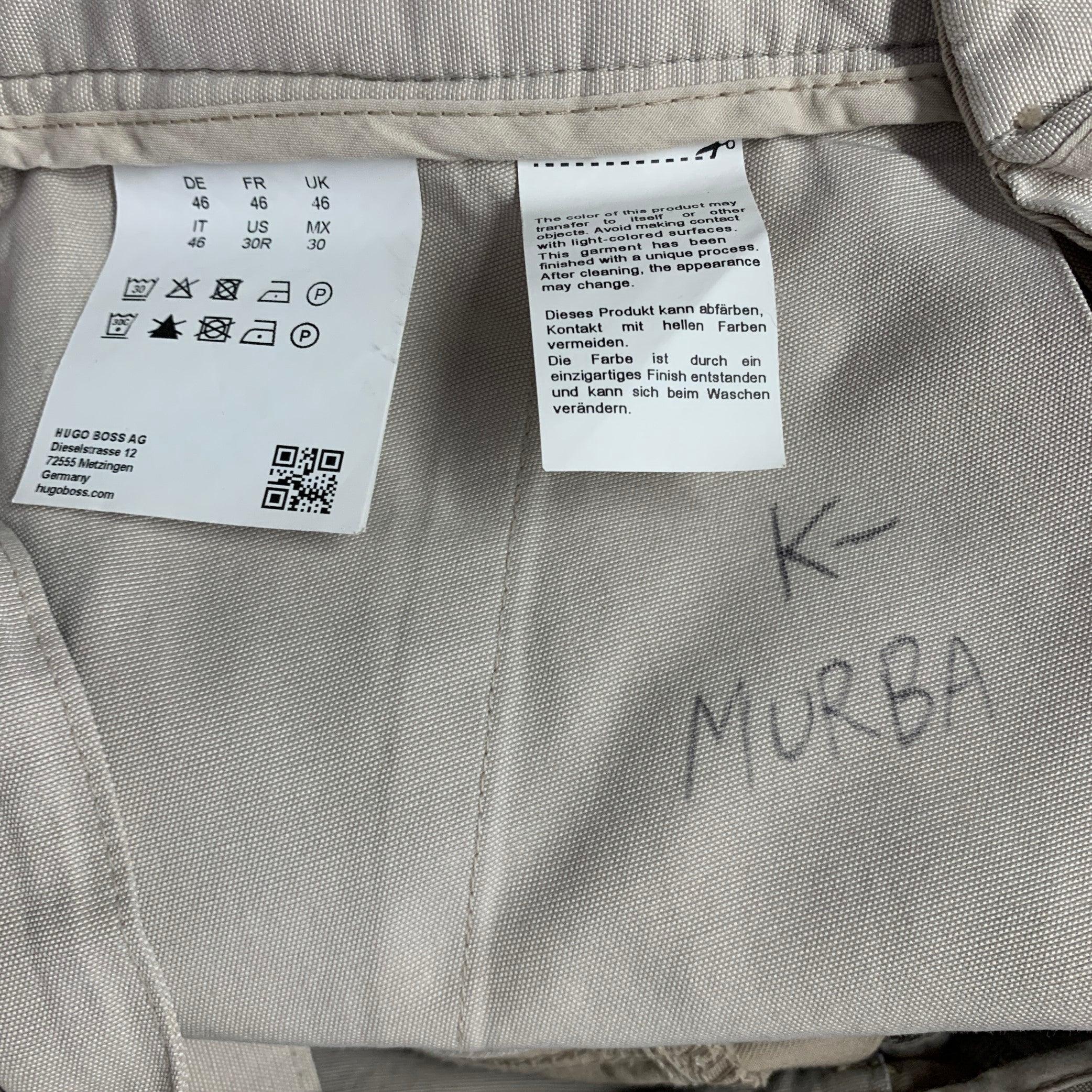 HUGO BOSS Size 30 Beige Cotton Blend Chino Casual Pants For Sale 1