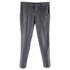HUGO BOSS Größe 30 Grau Kontraststich Baumwolle Elastane Casual Hose mit flacher Vorderseite