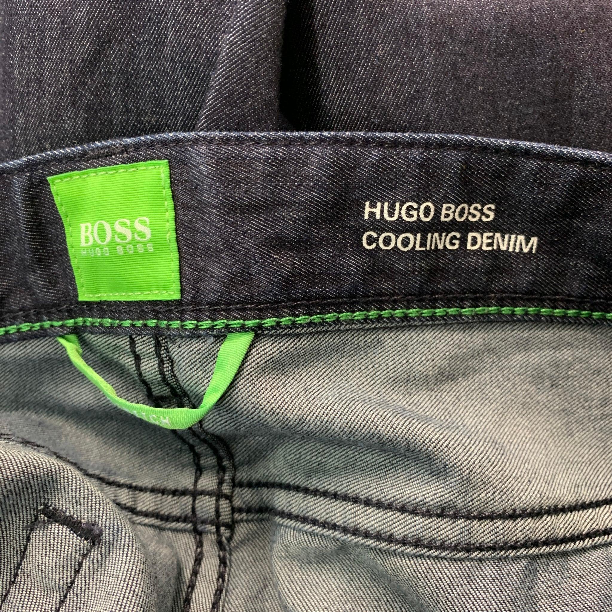 Men's HUGO BOSS Size 33 Blue Cotton Blend Jeans For Sale