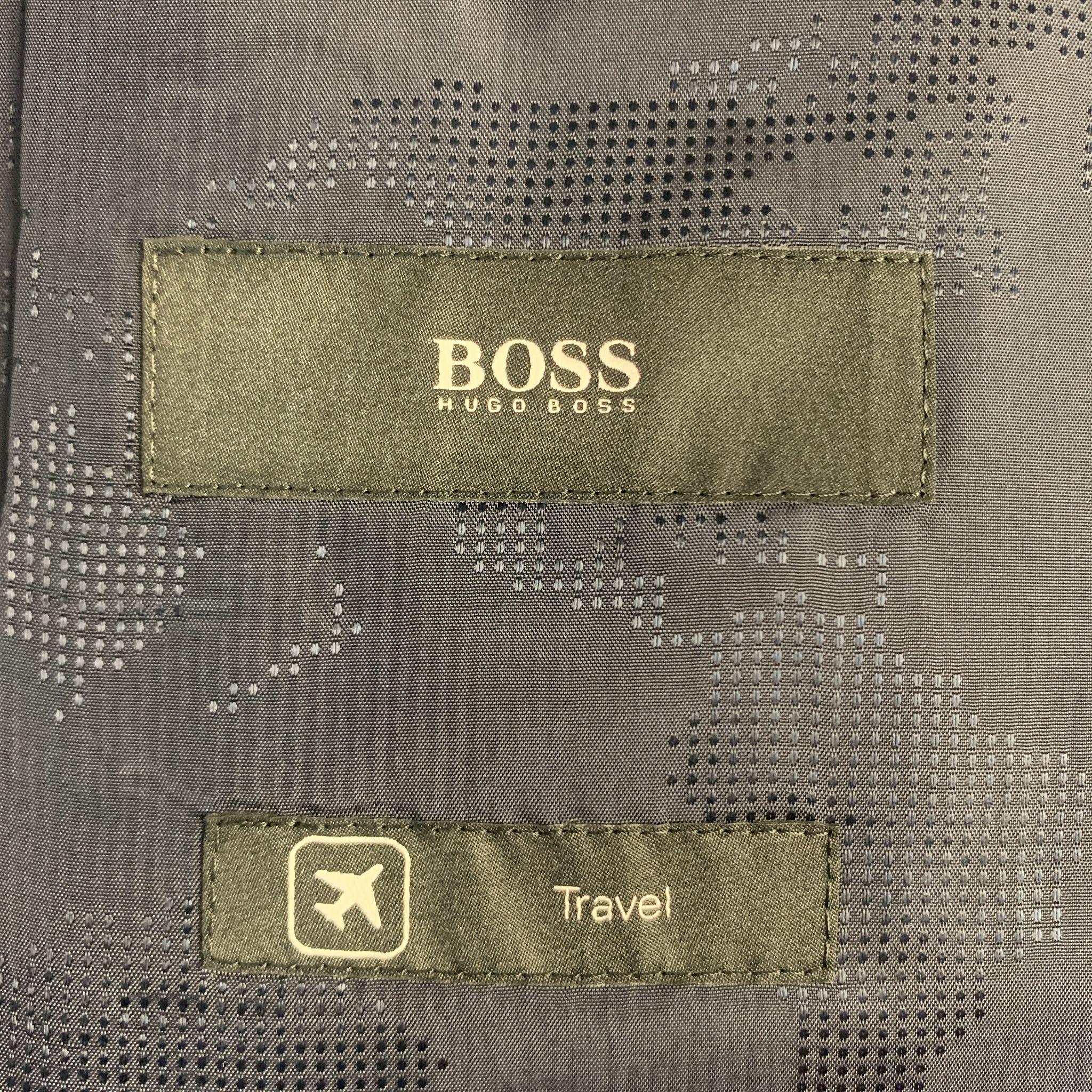 HUGO BOSS Size 36 Navy Woven Wool Notch Lapel Sport Coat In Excellent Condition In San Francisco, CA
