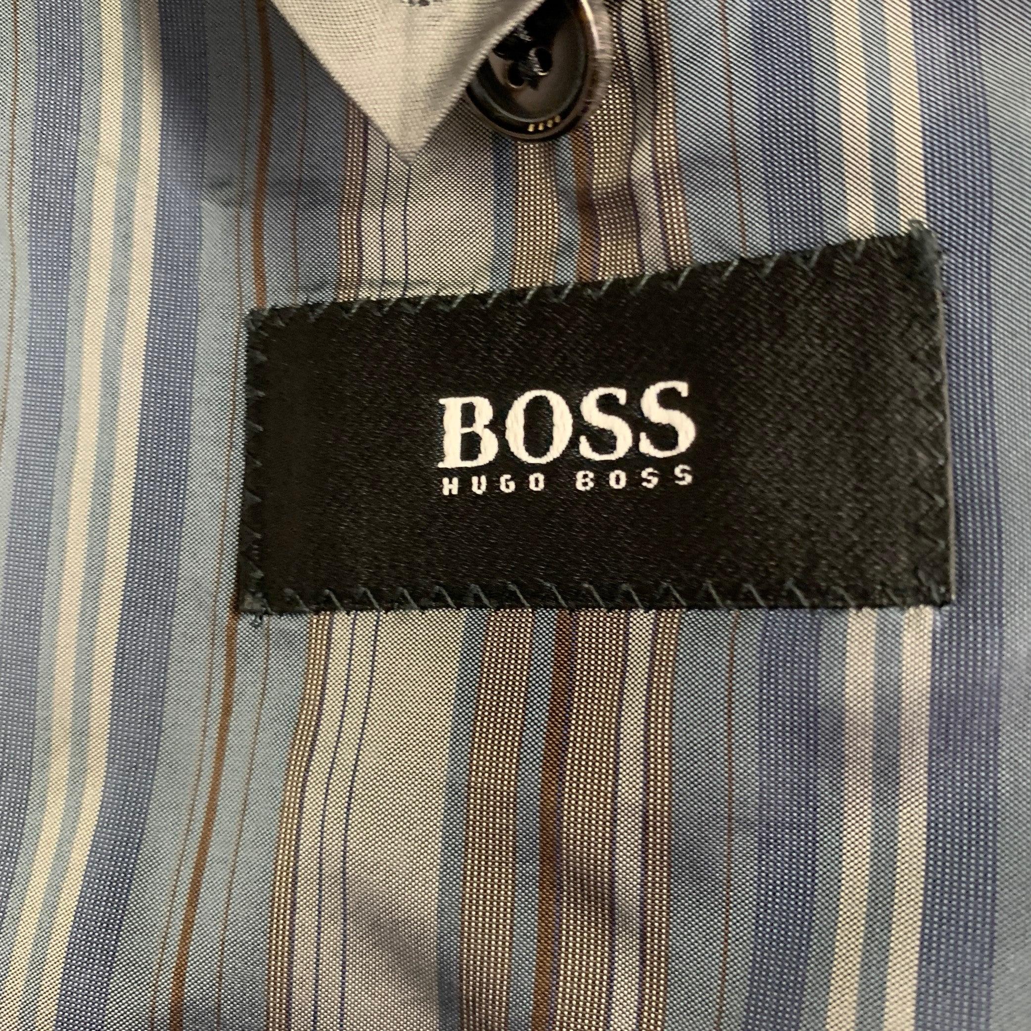 HUGO BOSS Size 38 Black Virgin Wool Single Breasted Coat For Sale 6