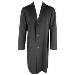 HUGO BOSS Talla 38 Negro Abrigo de un solo pecho de lana virgen