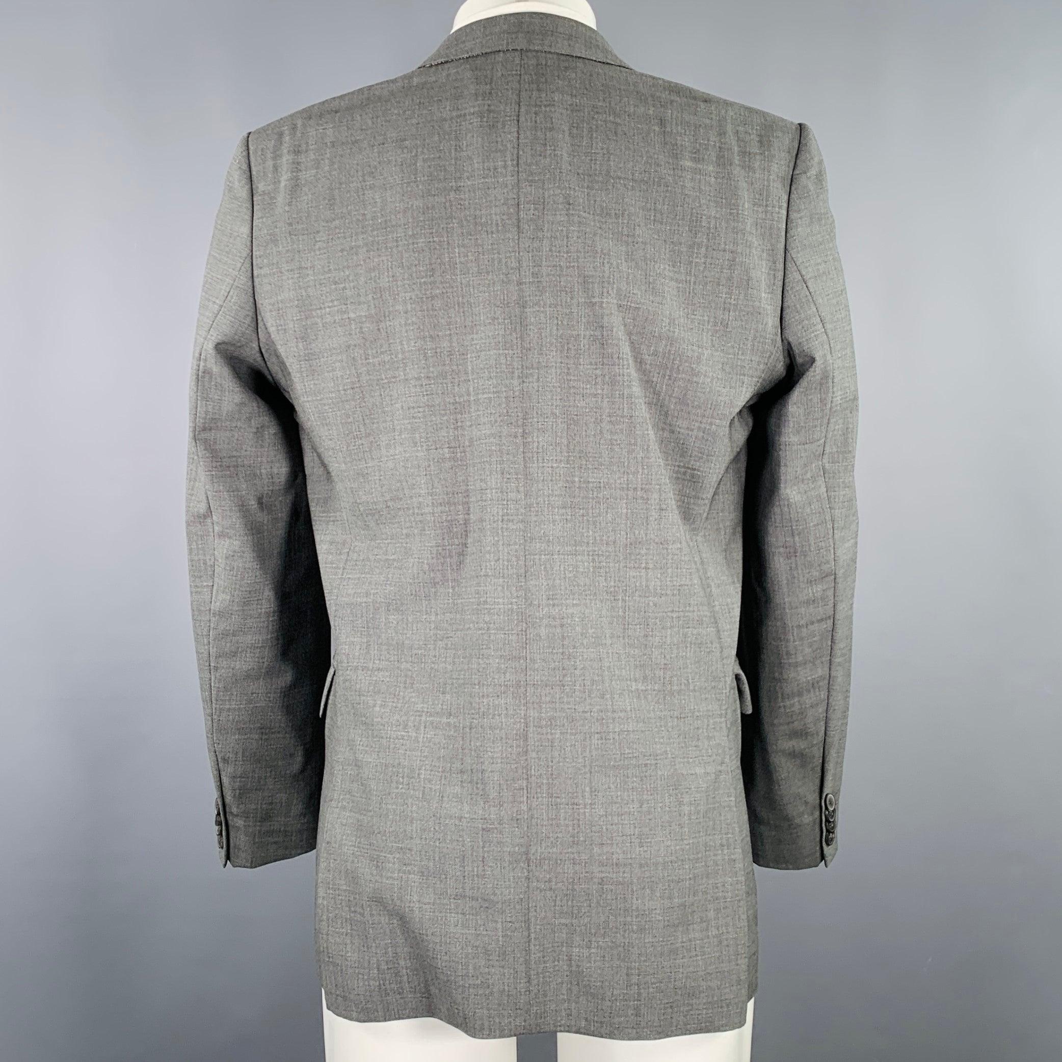 Grigio HUGO BOSS Cappotto sportivo monopetto in misto lana vergine grigio taglia 38 in vendita