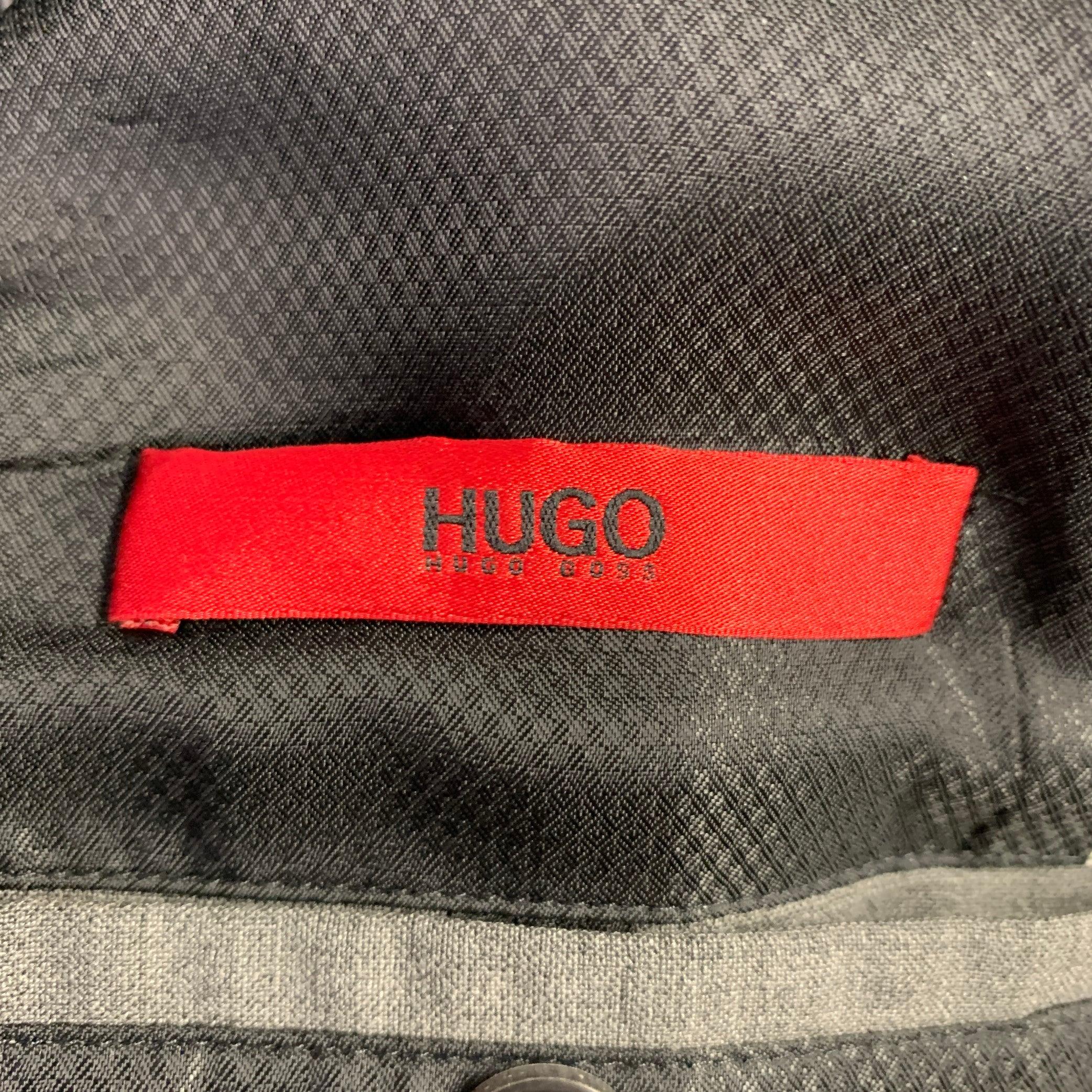 HUGO BOSS Cappotto sportivo monopetto in misto lana vergine grigio taglia 38 in vendita 1