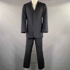 HUGO BOSS Size 38 Navy Pinstripe Wool Notch Lapel Suit