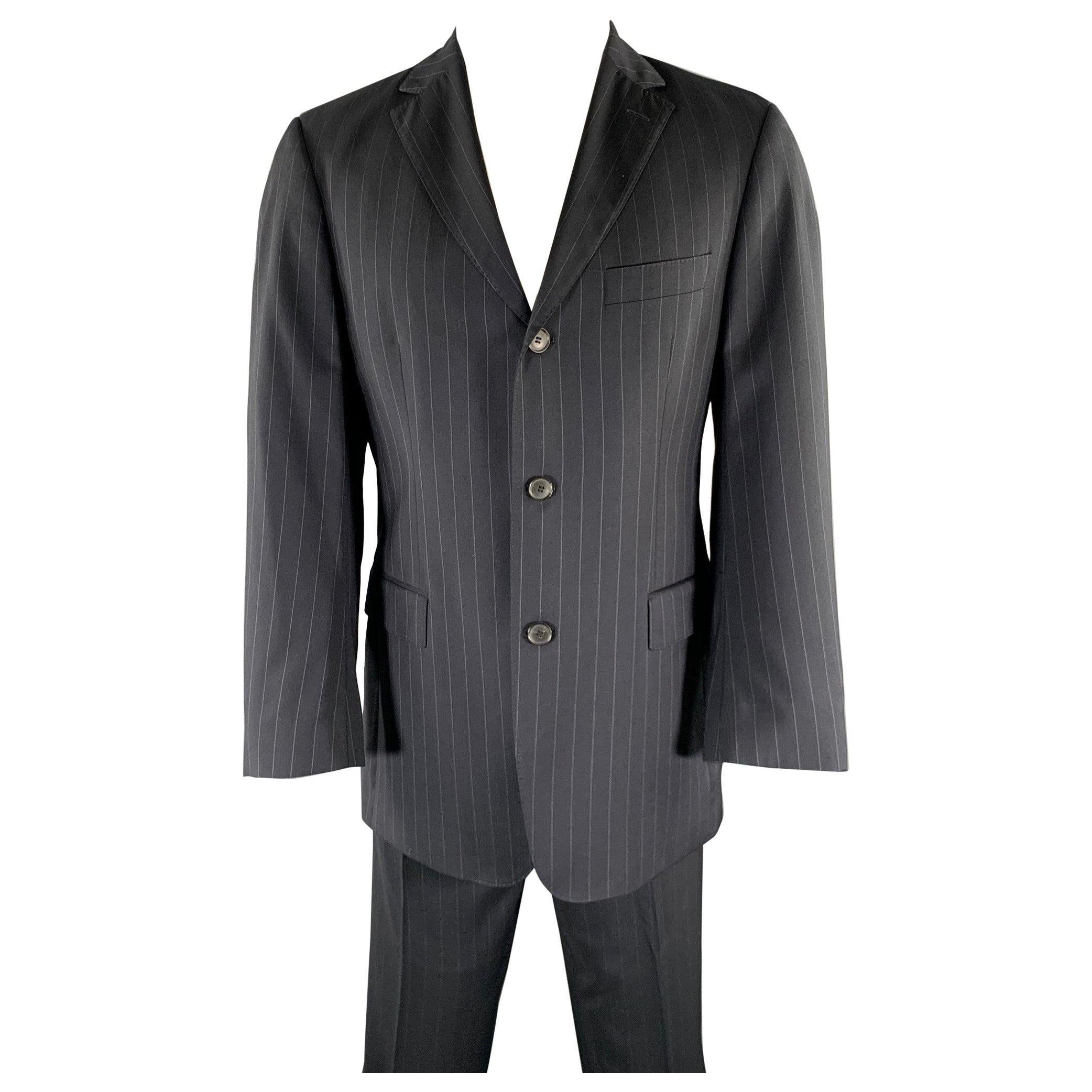 HUGO BOSS Size 38 Navy Pinstripe Wool Notch Lapel Suit