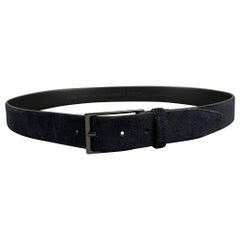 HUGO BOSS Talla 38 Cinturón de ante azul marino