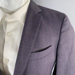 HUGO BOSS Size 38 Purple Check Wool Linen Sport Coat