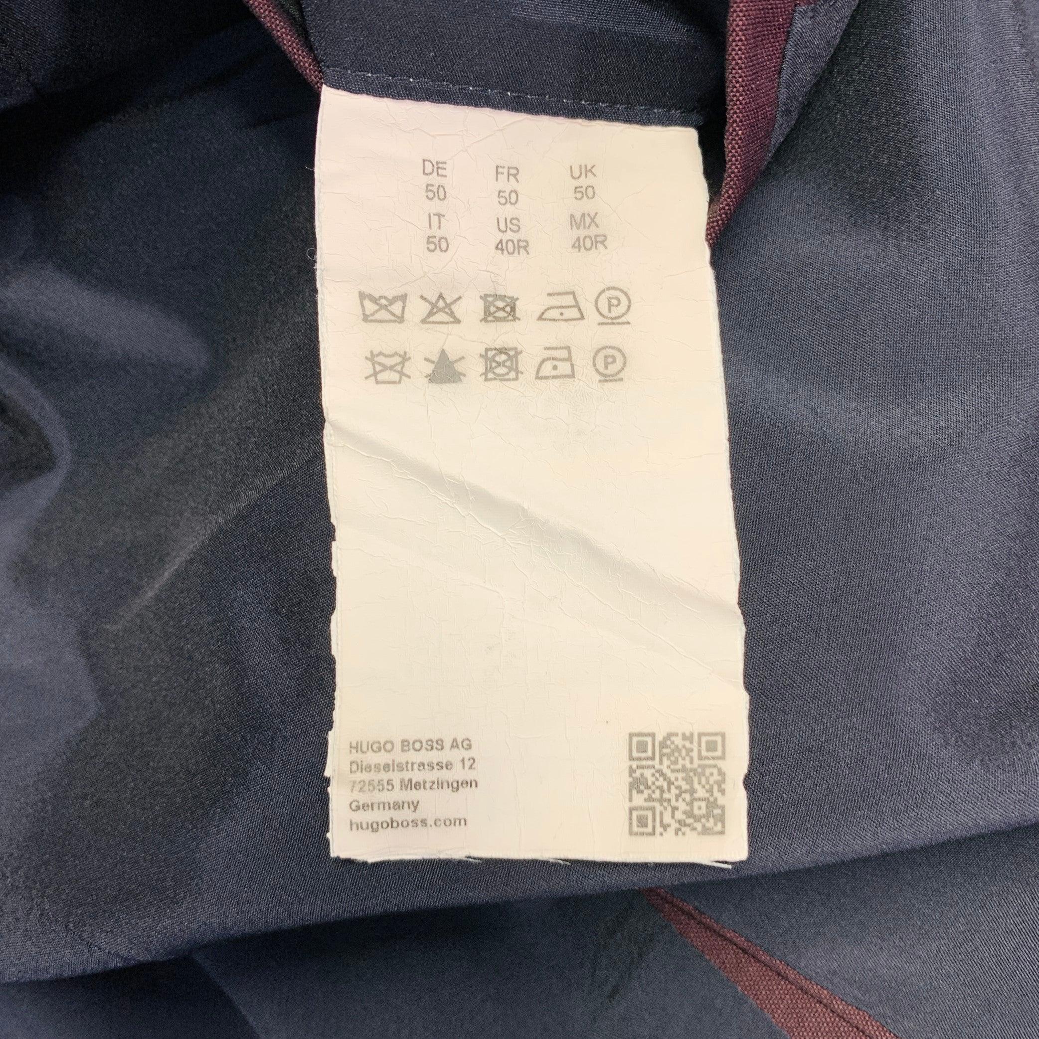 HUGO BOSS Größe 40 Burgund Schurwolle Mohair Einreihiger Anzug mit Kerbrevers im Angebot 5