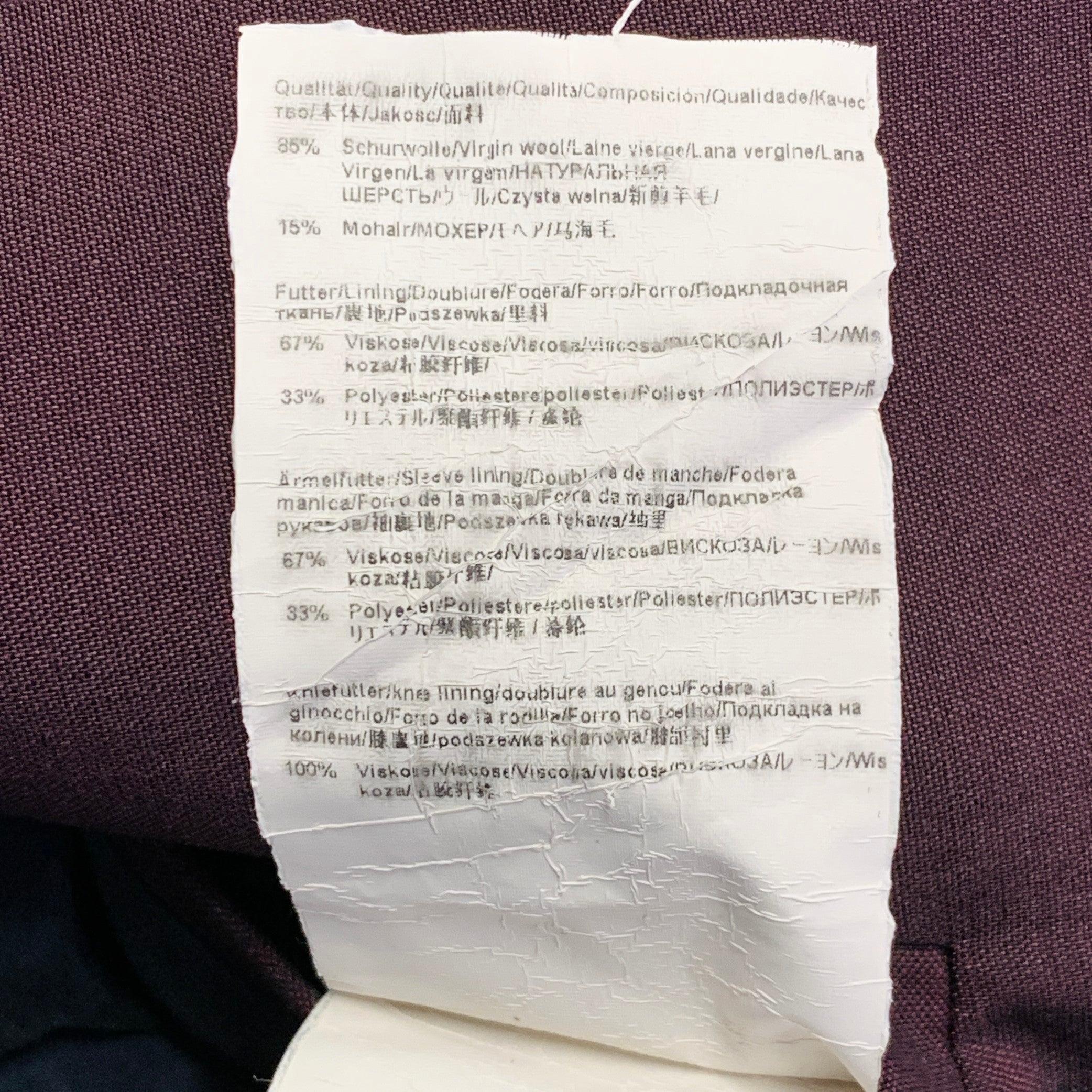 HUGO BOSS Größe 40 Burgund Schurwolle Mohair Einreihiger Anzug mit Kerbrevers im Angebot 6