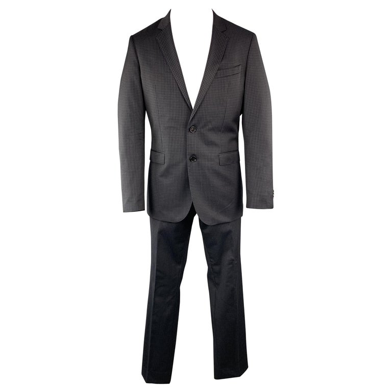HUGO BOSS Size 40 Plaid Navy Wool 34 x 31 Notch Lapel Suit at 1stDibs | hugo  boss suits, mens hugo boss cufflinks, pal zileri suits