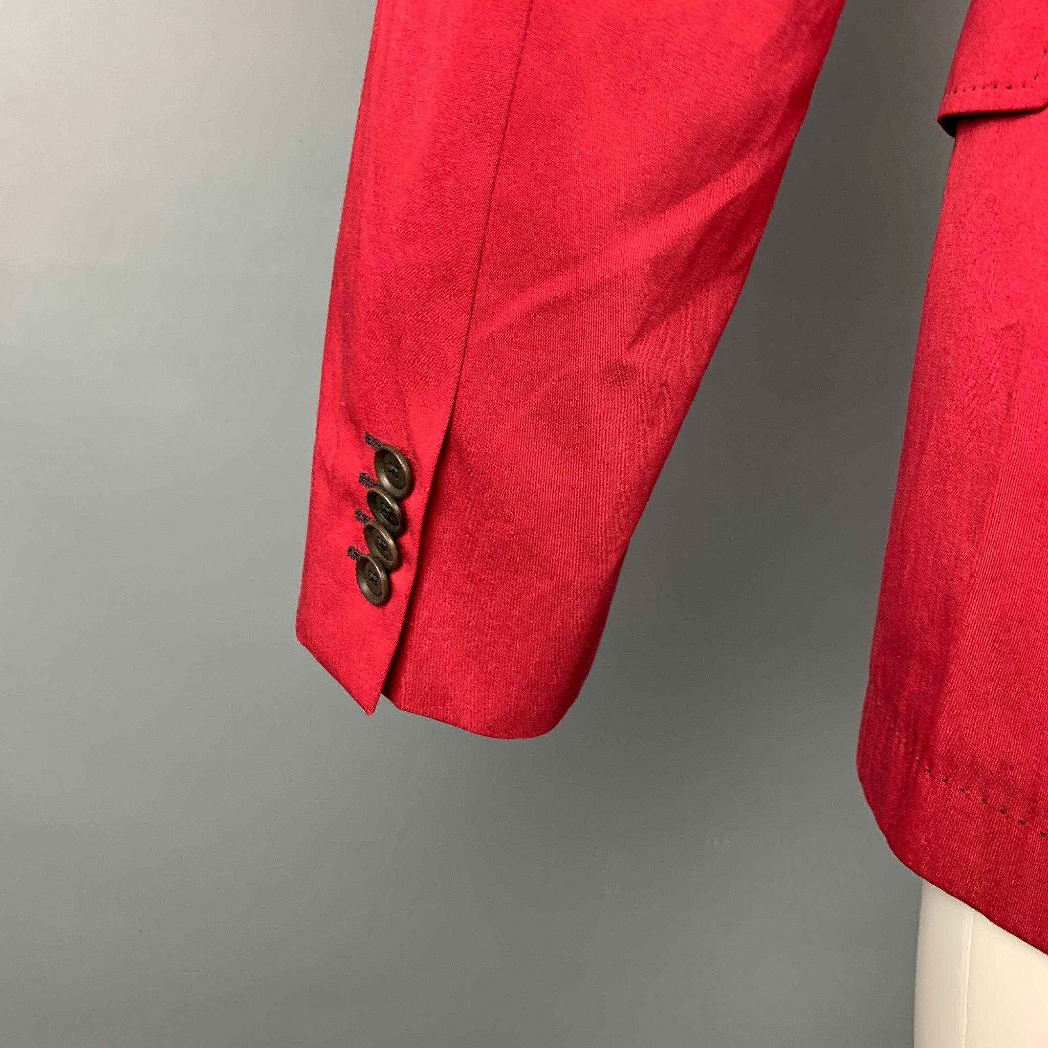 Men's HUGO BOSS Size 40 Red Cotton Notch Lapel Sport Coat For Sale