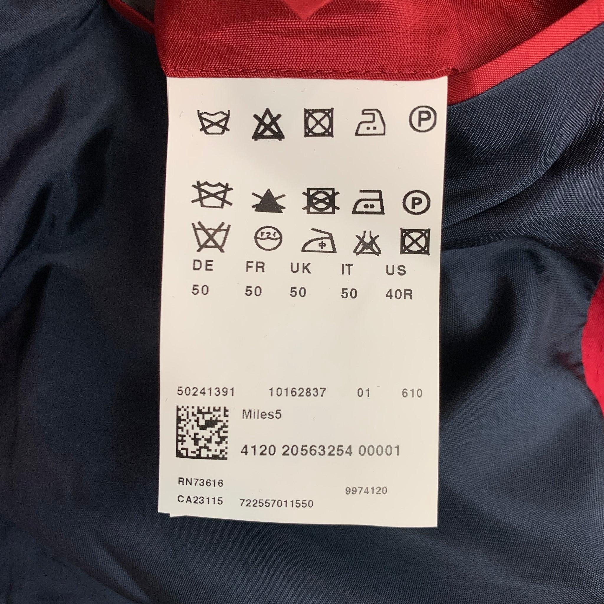 HUGO BOSS Size 40 Red Cotton Notch Lapel Sport Coat For Sale 1