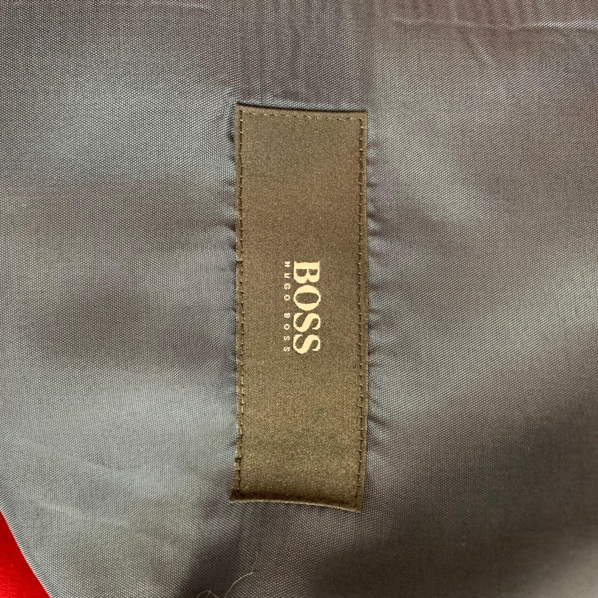 HUGO BOSS Size 40 Red Cotton Notch Lapel Sport Coat For Sale 2