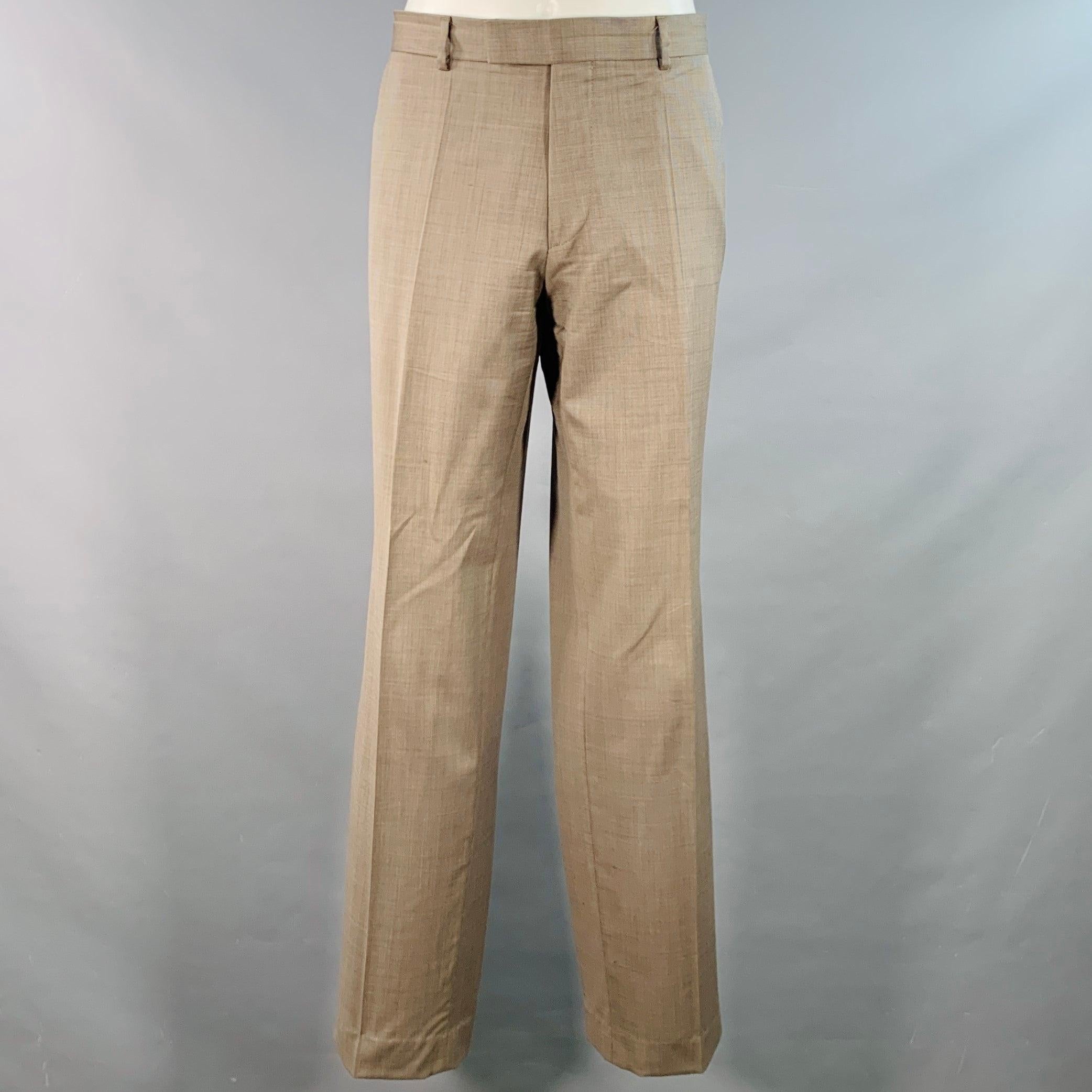 HUGO BOSS Talla 40 Regular Gris Taupe Nailhead Traje Lana Virgen en Bueno estado para la venta en San Francisco, CA
