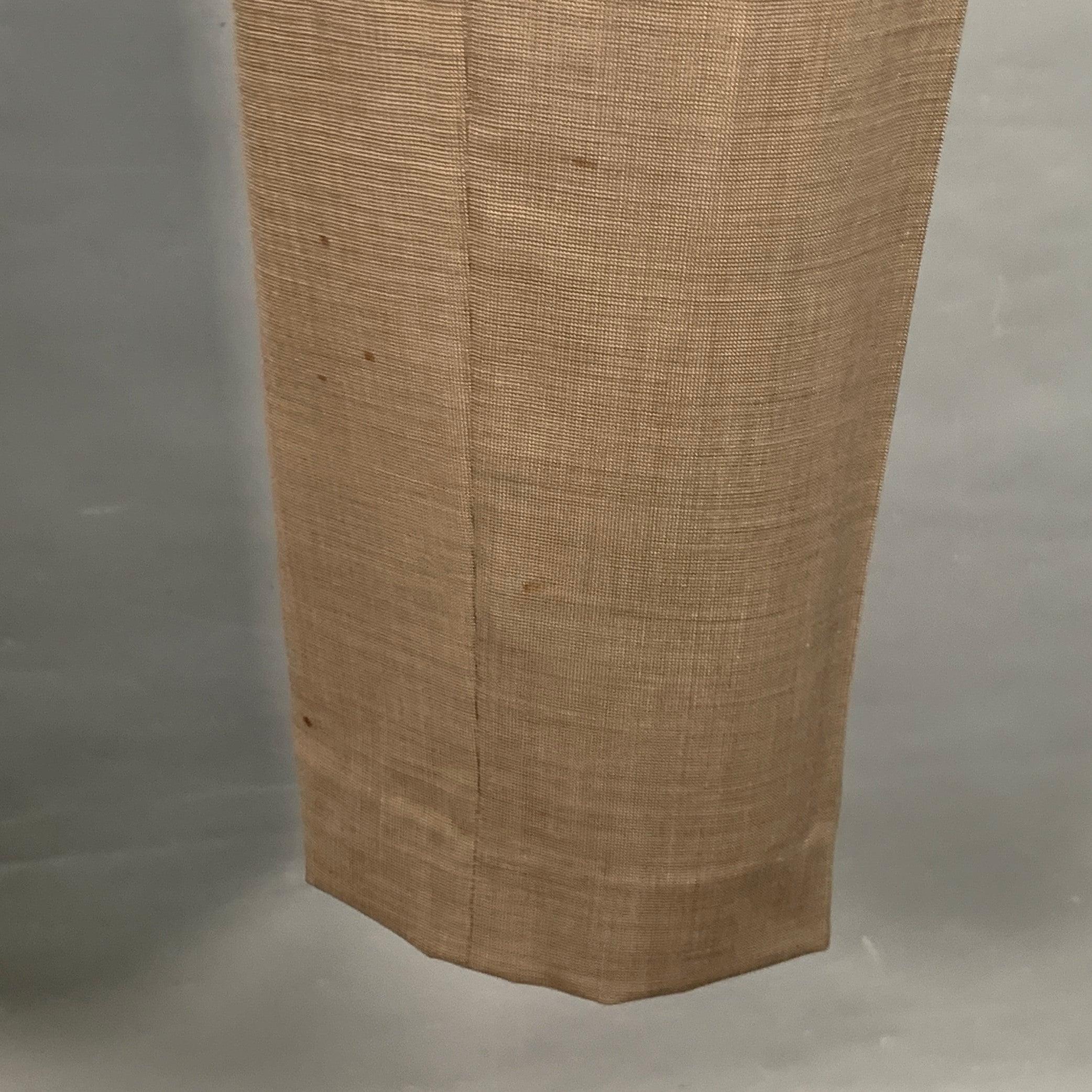 HUGO BOSS Talla 40 Regular Gris Taupe Nailhead Traje Lana Virgen en venta 3