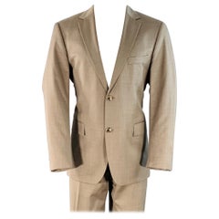 HUGO BOSS Talla 40 Regular Gris Taupe Nailhead Traje Lana Virgen