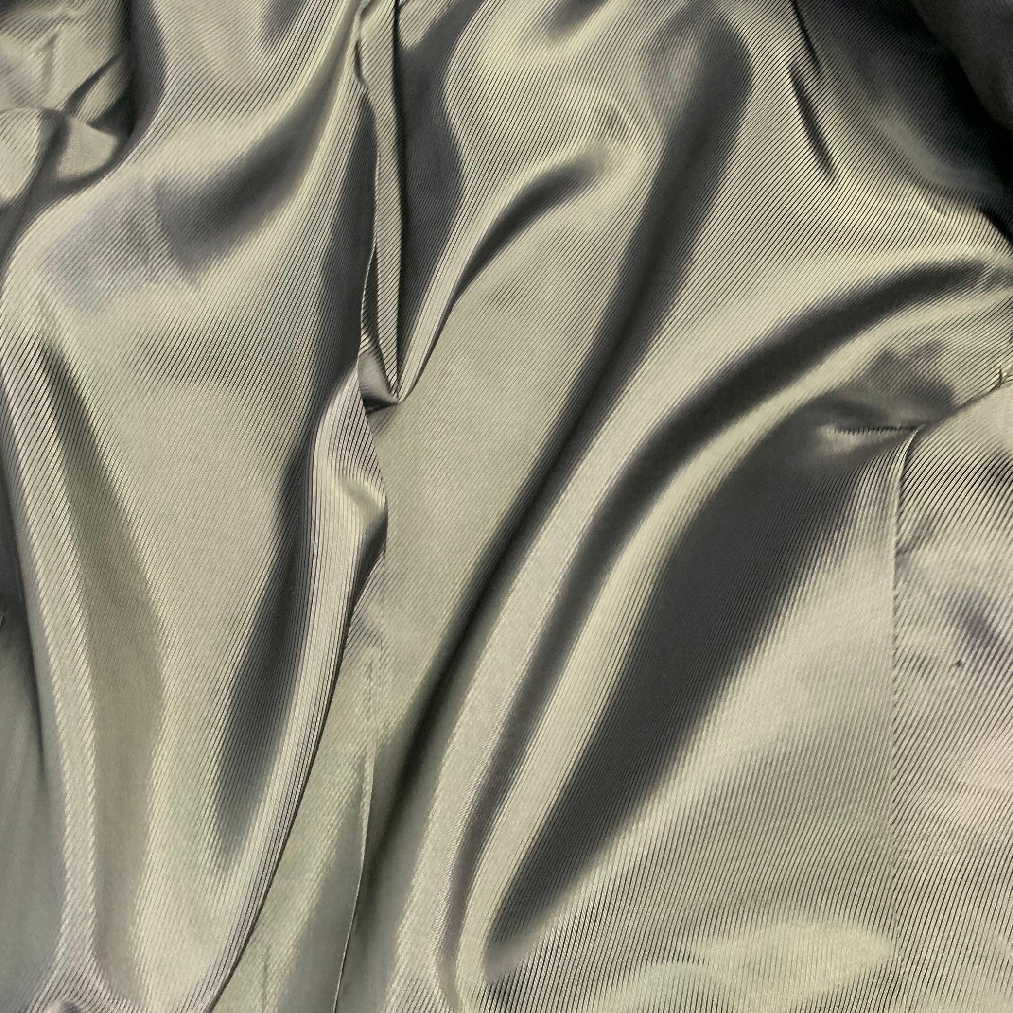 HUGO BOSS Talla 42 Regular Gris Negro A cuadros Lana virgen Traje con solapa de muesca en venta 5