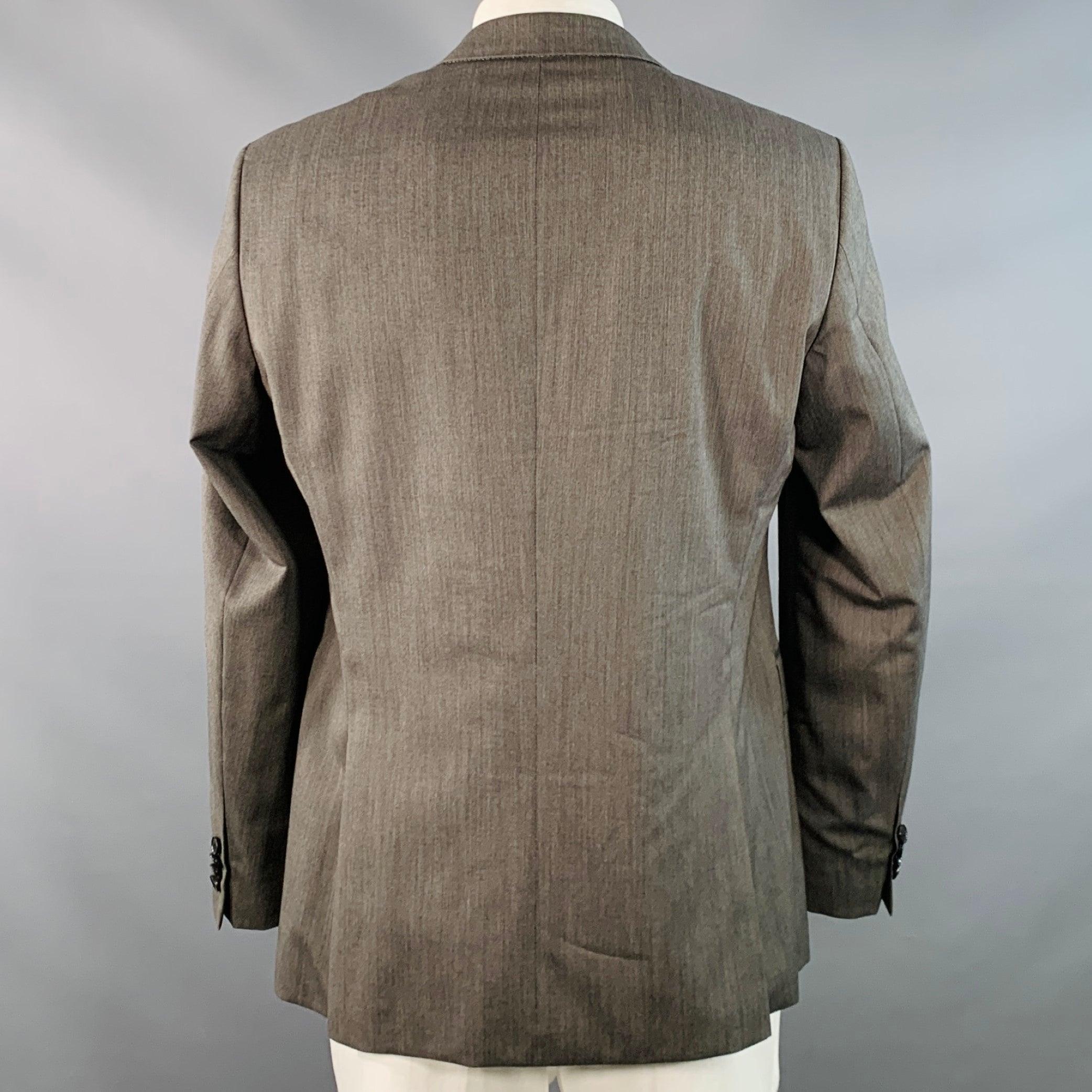 HUGO BOSS Talla 42 Regular Gris Lana virgen Abrigo de deporte con solapa de muesca en Excelente estado para la venta en San Francisco, CA