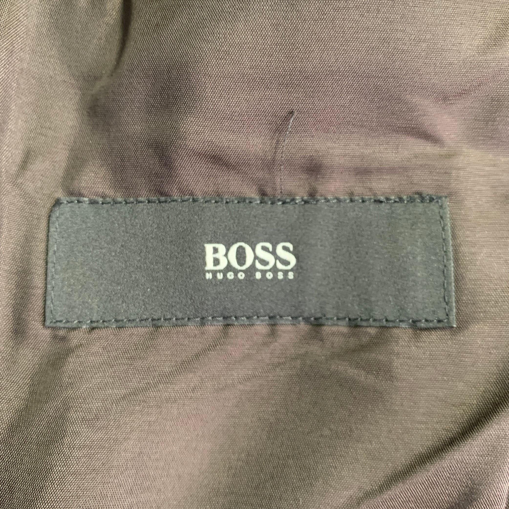 HUGO BOSS Talla 42 Regular Gris Lana virgen Abrigo de deporte con solapa de muesca en venta 1