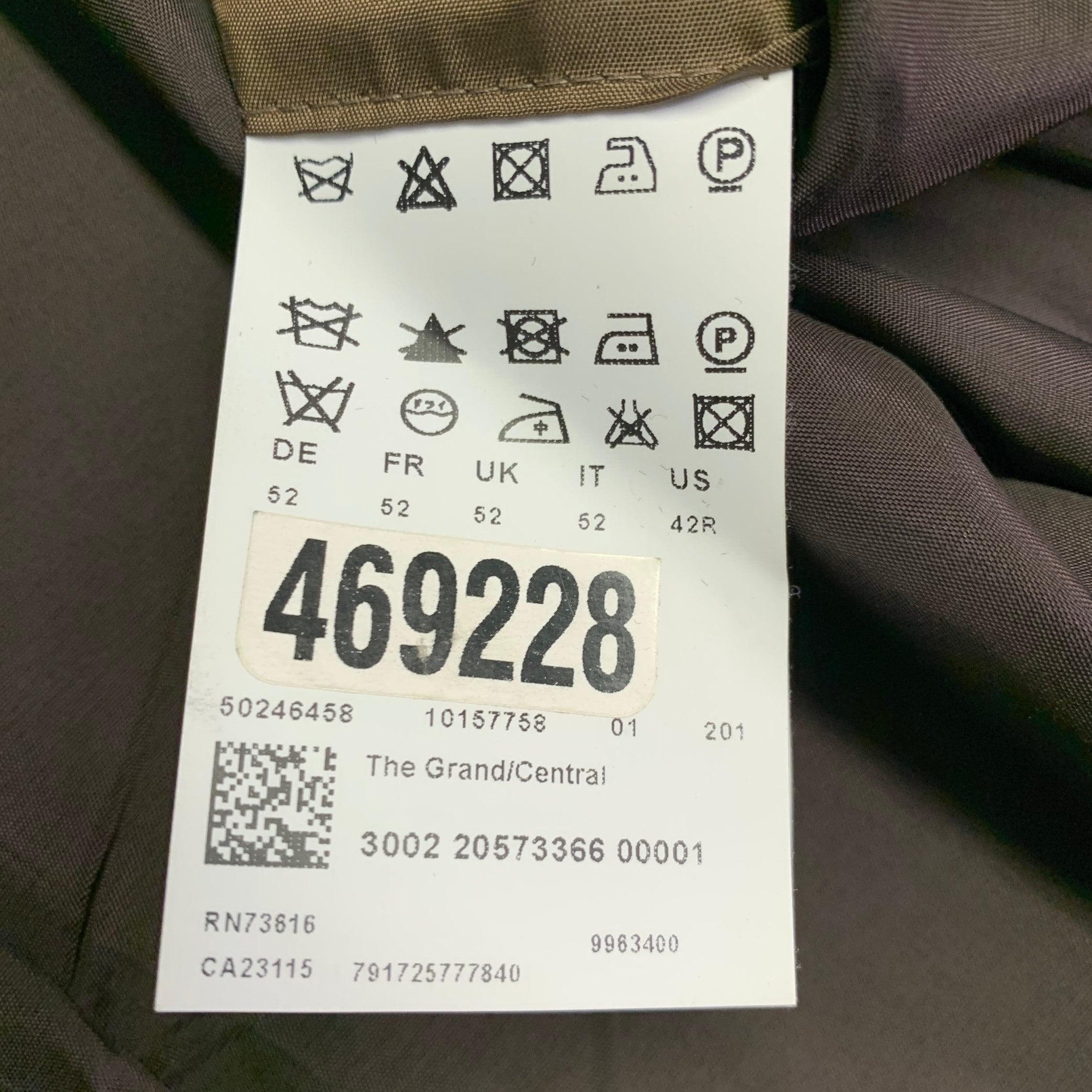 HUGO BOSS Talla 42 Regular Gris Lana virgen Abrigo de deporte con solapa de muesca en venta 3