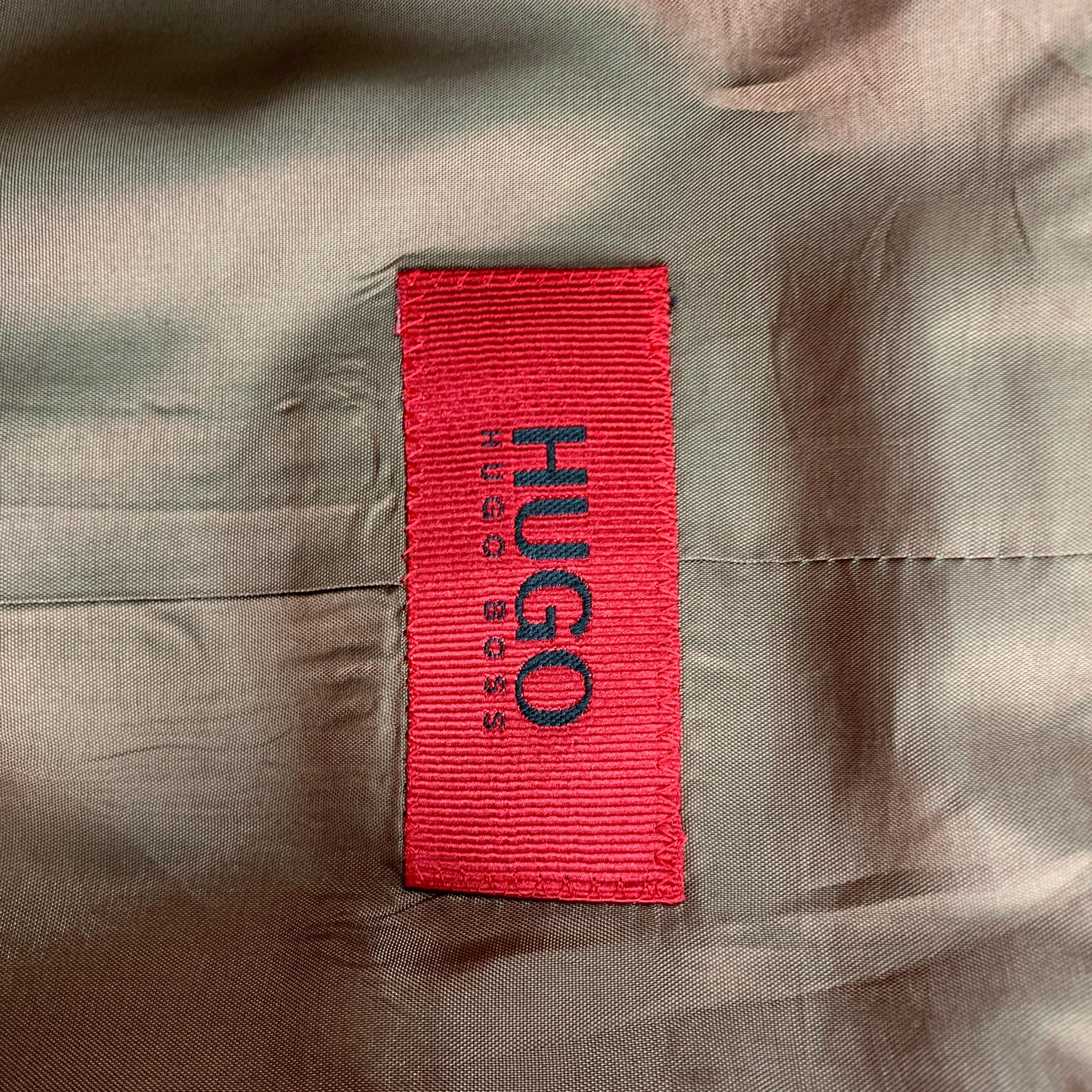 HUGO BOSS Size 44 Regular Tan Cotton Notch Lapel Suit 2