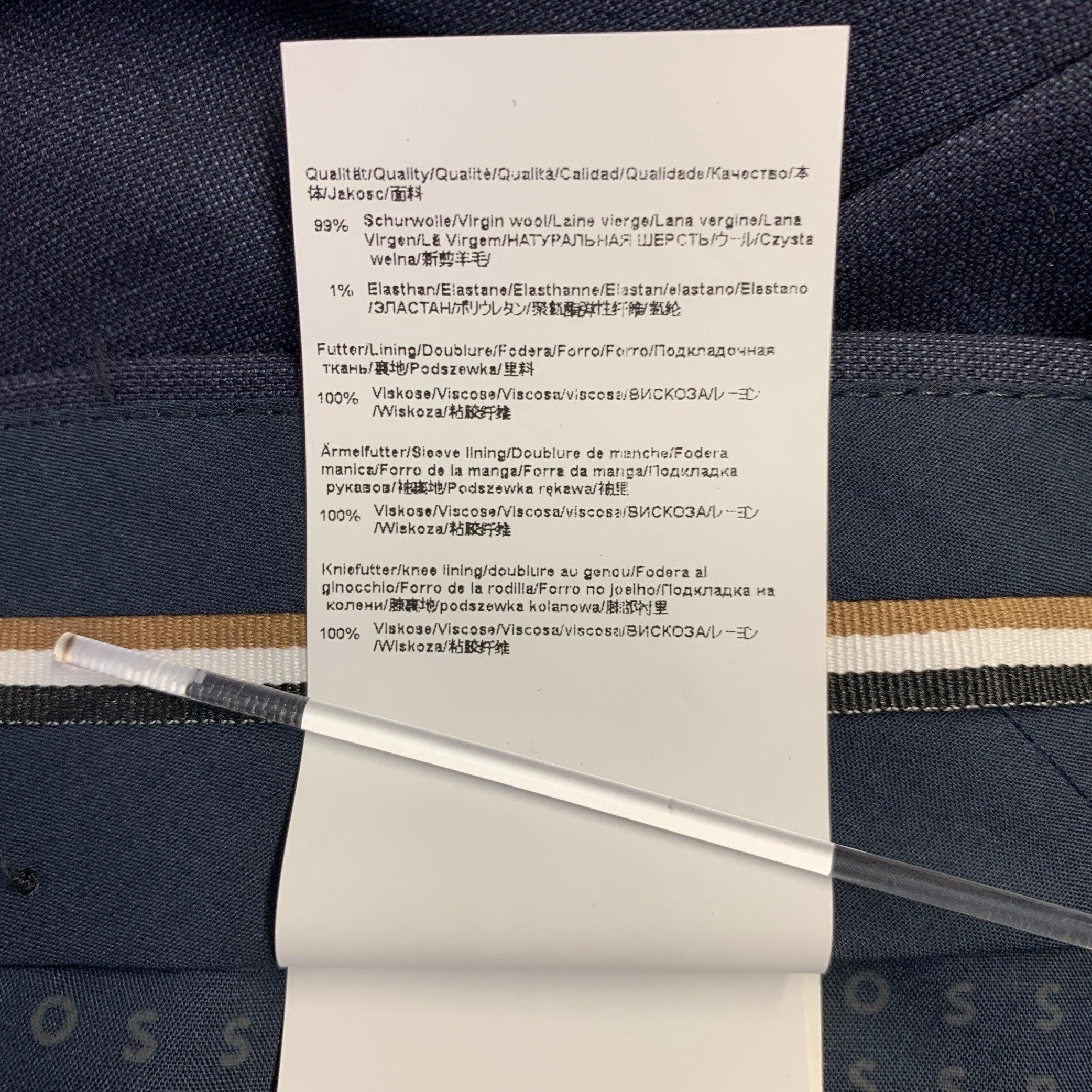HUGO BOSS Größe 46 Marineblaue Schurwollmischung Flache Vorderseite Kleiderhosen im Zustand „Hervorragend“ im Angebot in San Francisco, CA