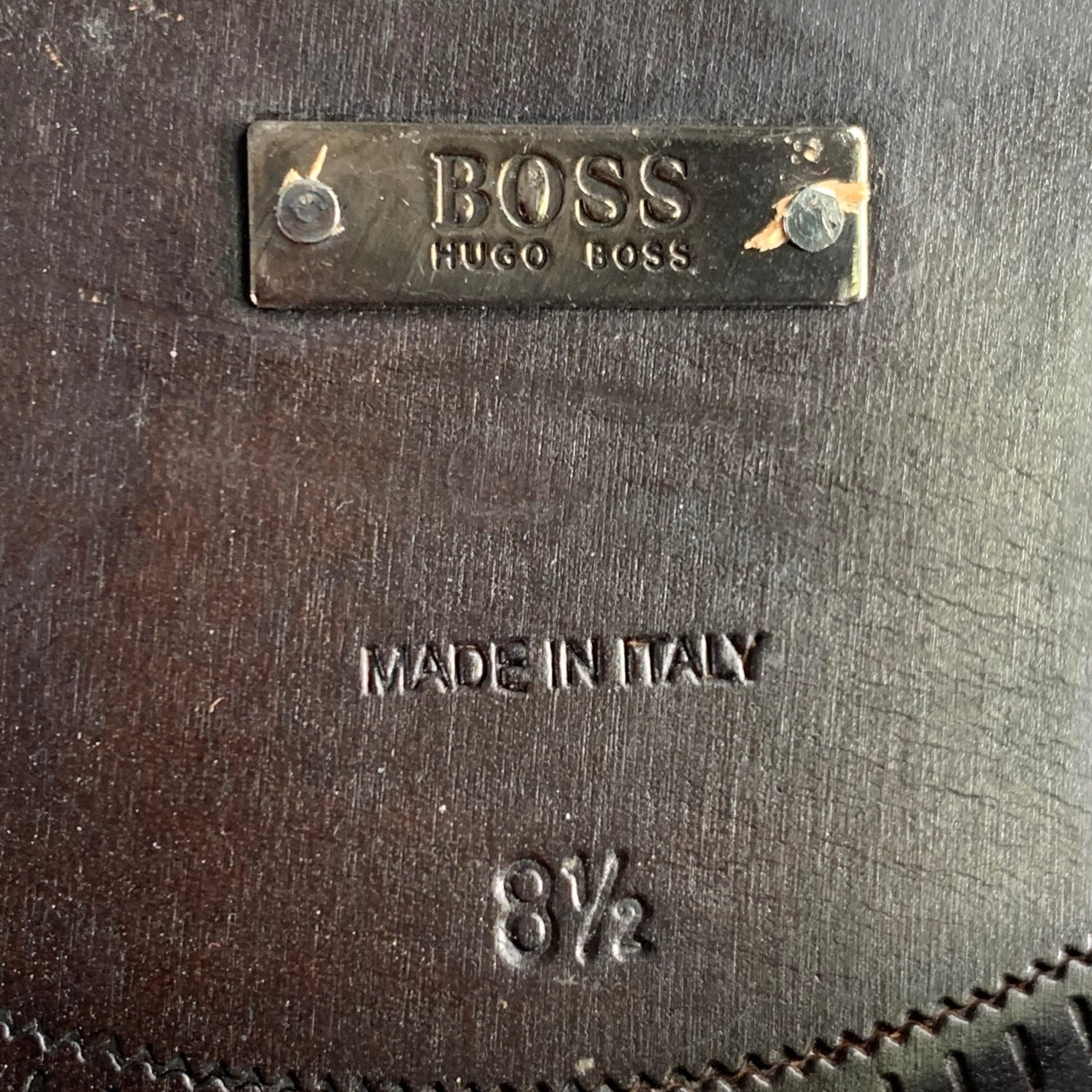 HUGO BOSS Size 8.5 Black Patent Leather Tuxedo Formal Lace-Up Shoes For Sale 4