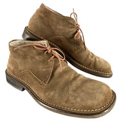 HUGO BOSS Größe 8.5 Tan Khaki Leder Square Toe Lace Up Schuhe