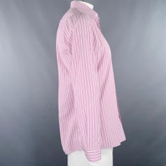 HUGO BOSS Size L Purple White Stripe Cotton Long Sleeve Shirt