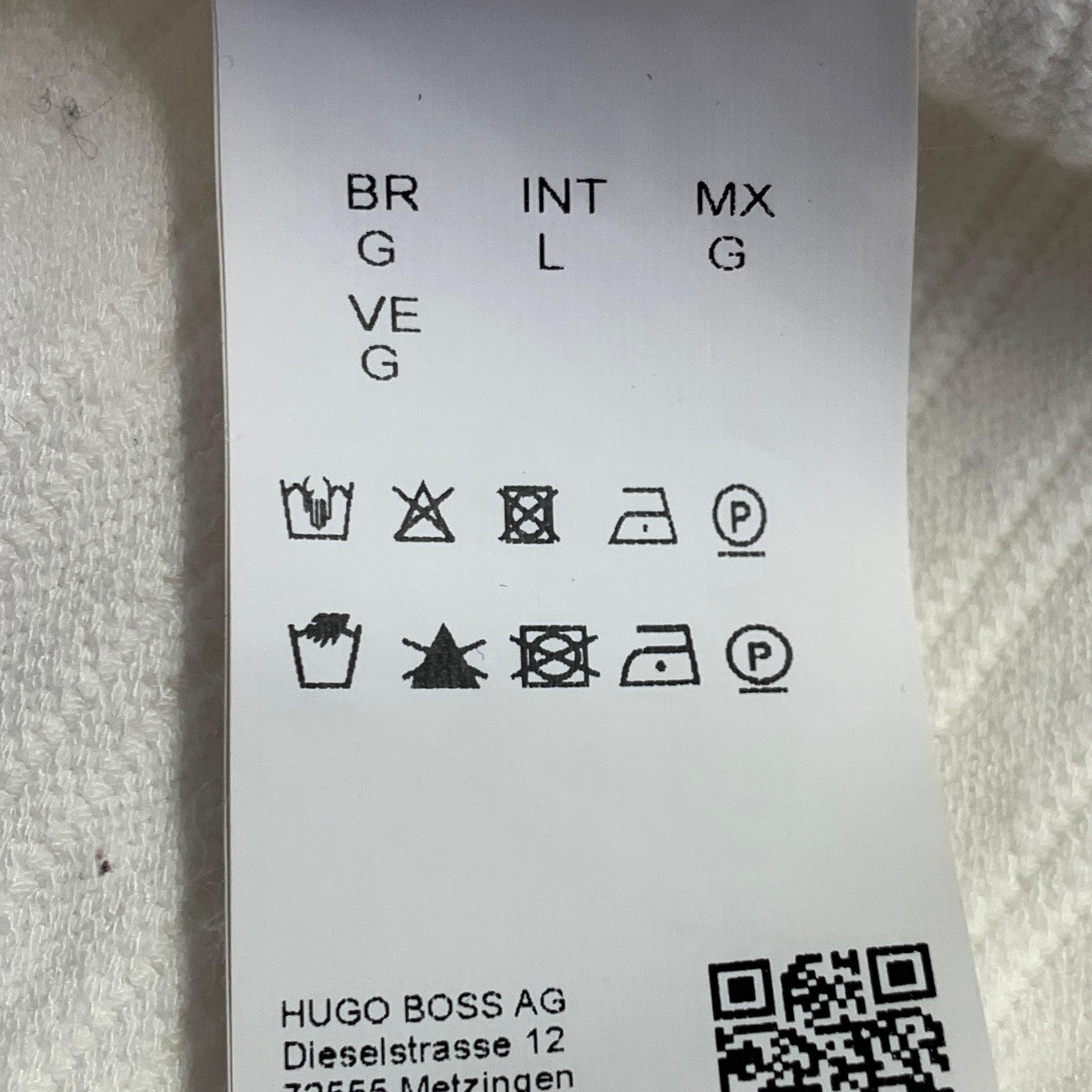 HUGO BOSS Tallas L Blanco Mezcla De Viscosa Top Casual De Manga Larga Acanalado en venta 1