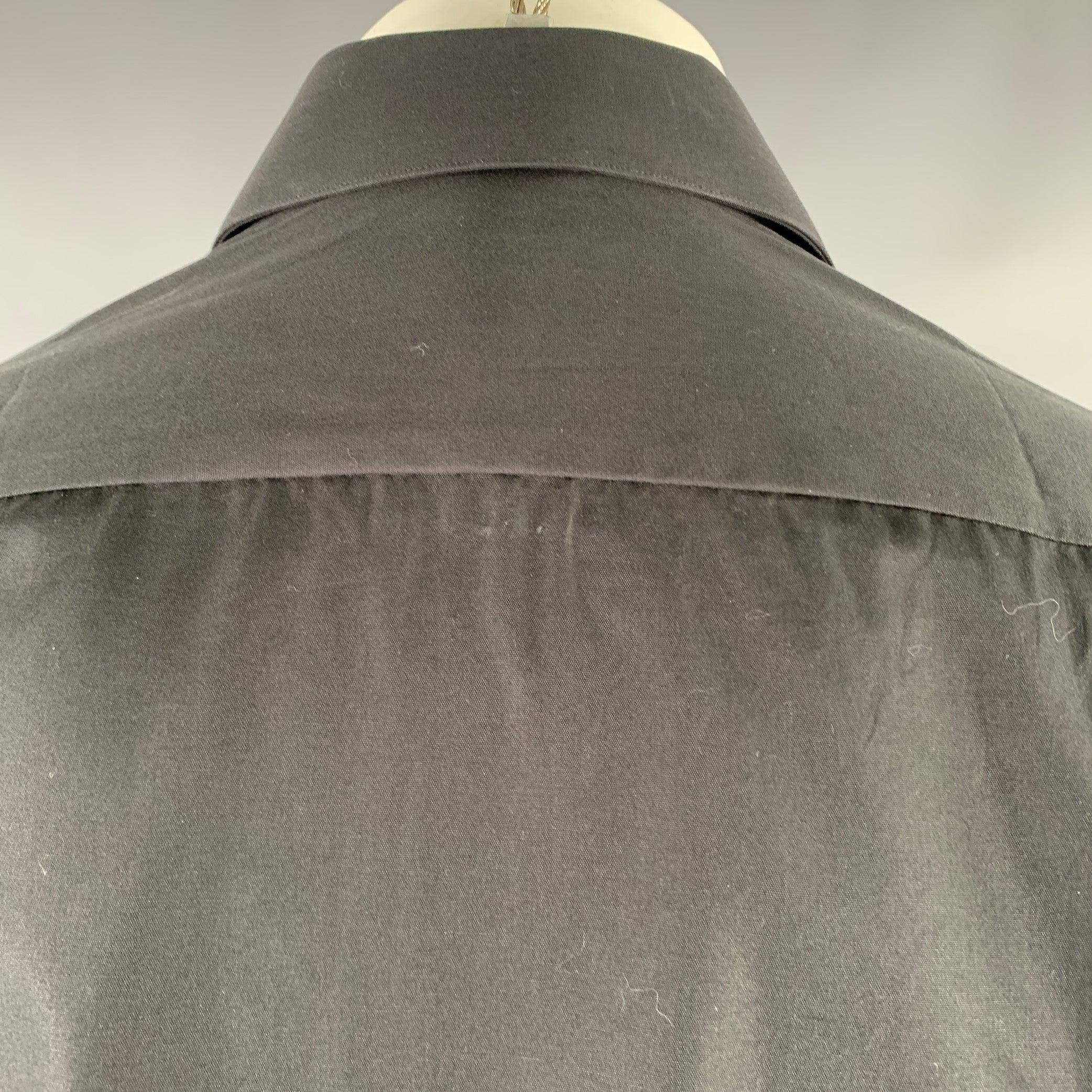 Men's HUGO BOSS Size M Black Cotton Button Up Long Sleeve Shirt