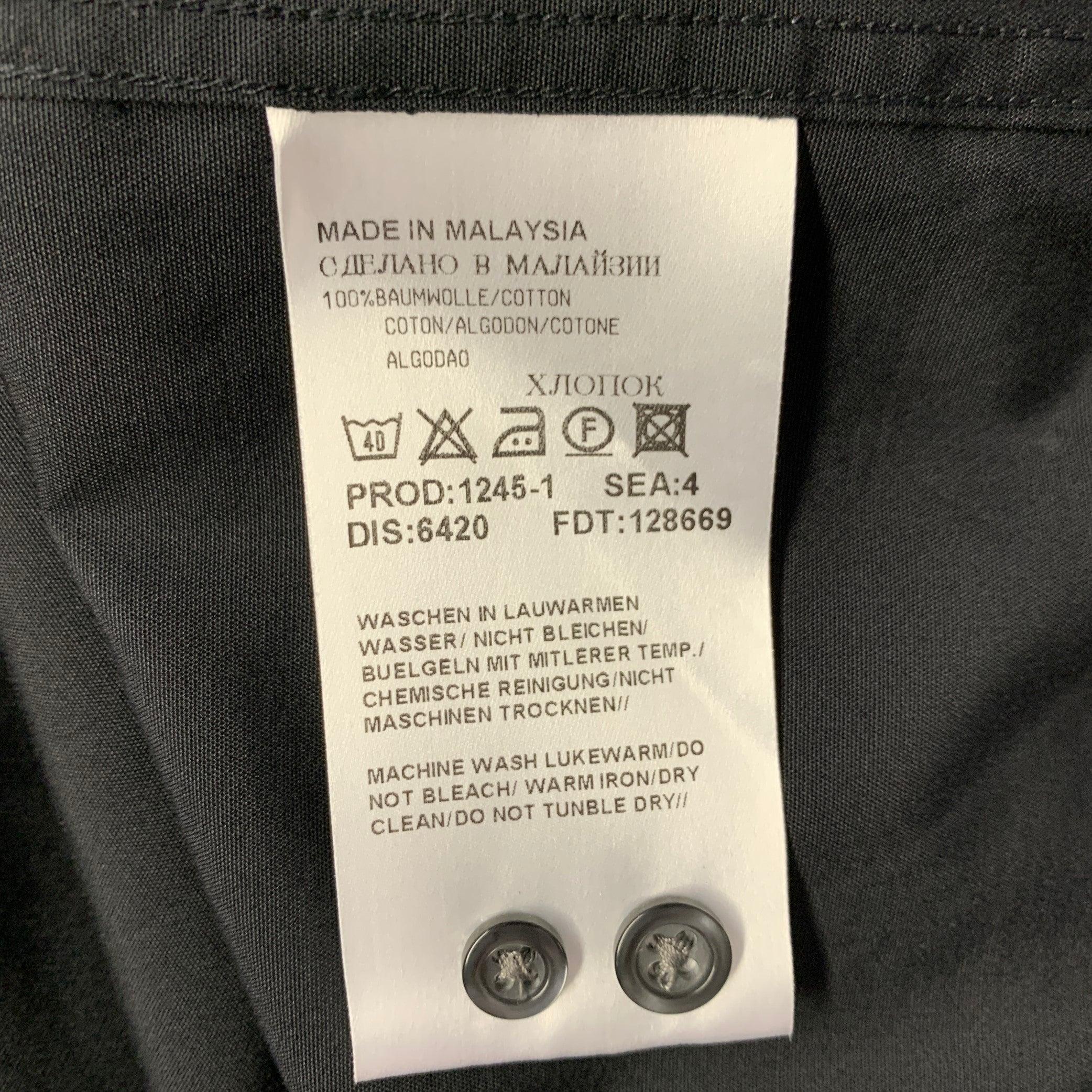 HUGO BOSS Size M Black Cotton Button Up Long Sleeve Shirt 2