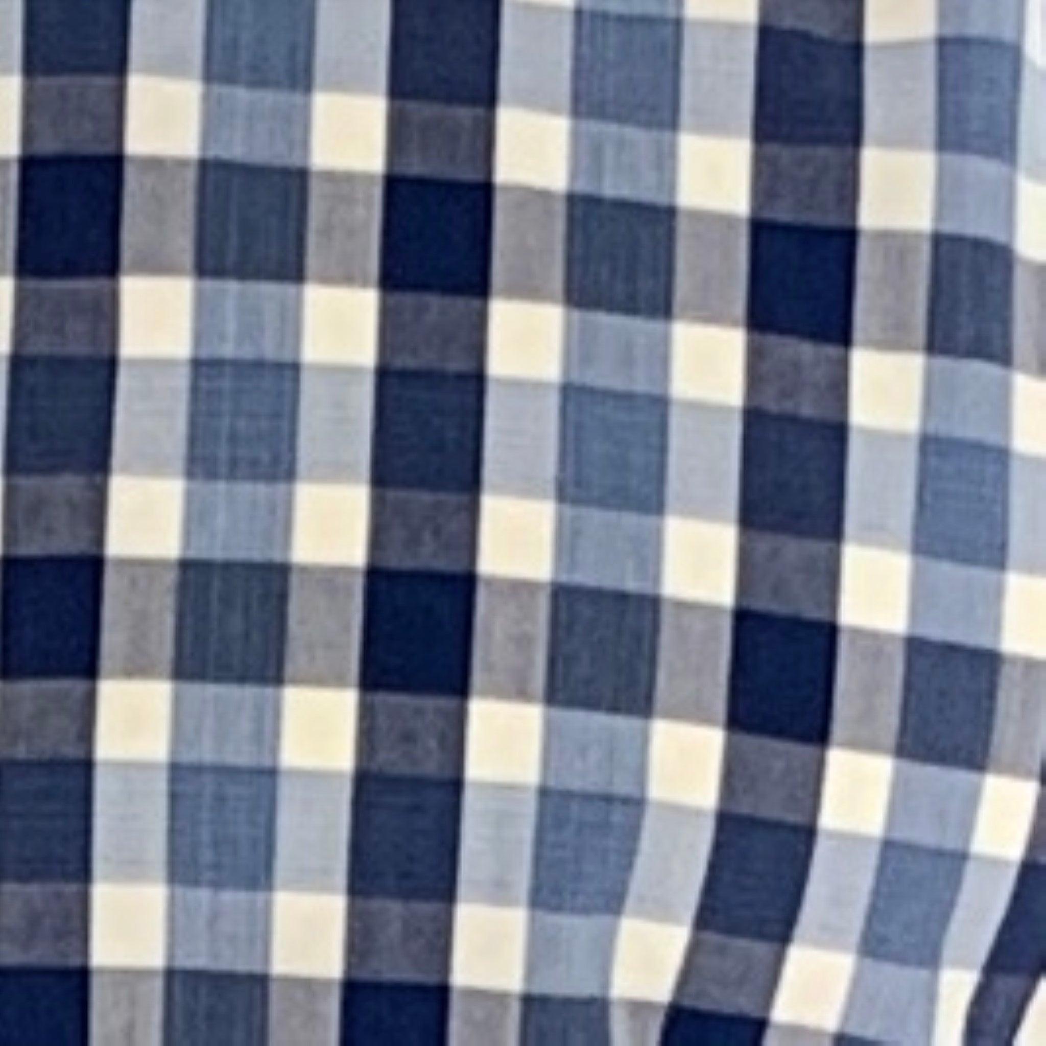 HUGO BOSS Size M Blue White Plaid Cotton Long Sleeve Shirt For Sale 1