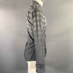 HUGO BOSS Size M Grey Plaid Cotton Long Sleeve Shirt