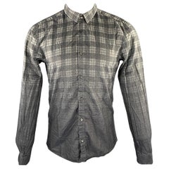 HUGO BOSS Size M Grey Plaid Cotton Long Sleeve Shirt