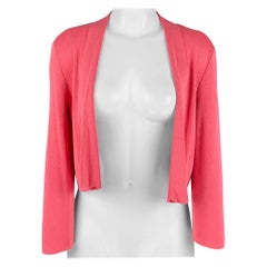 HUGO BOSS Größe M Rosa Viskose Baumwolle gerippte Strickjacke mit offener Vorderseite