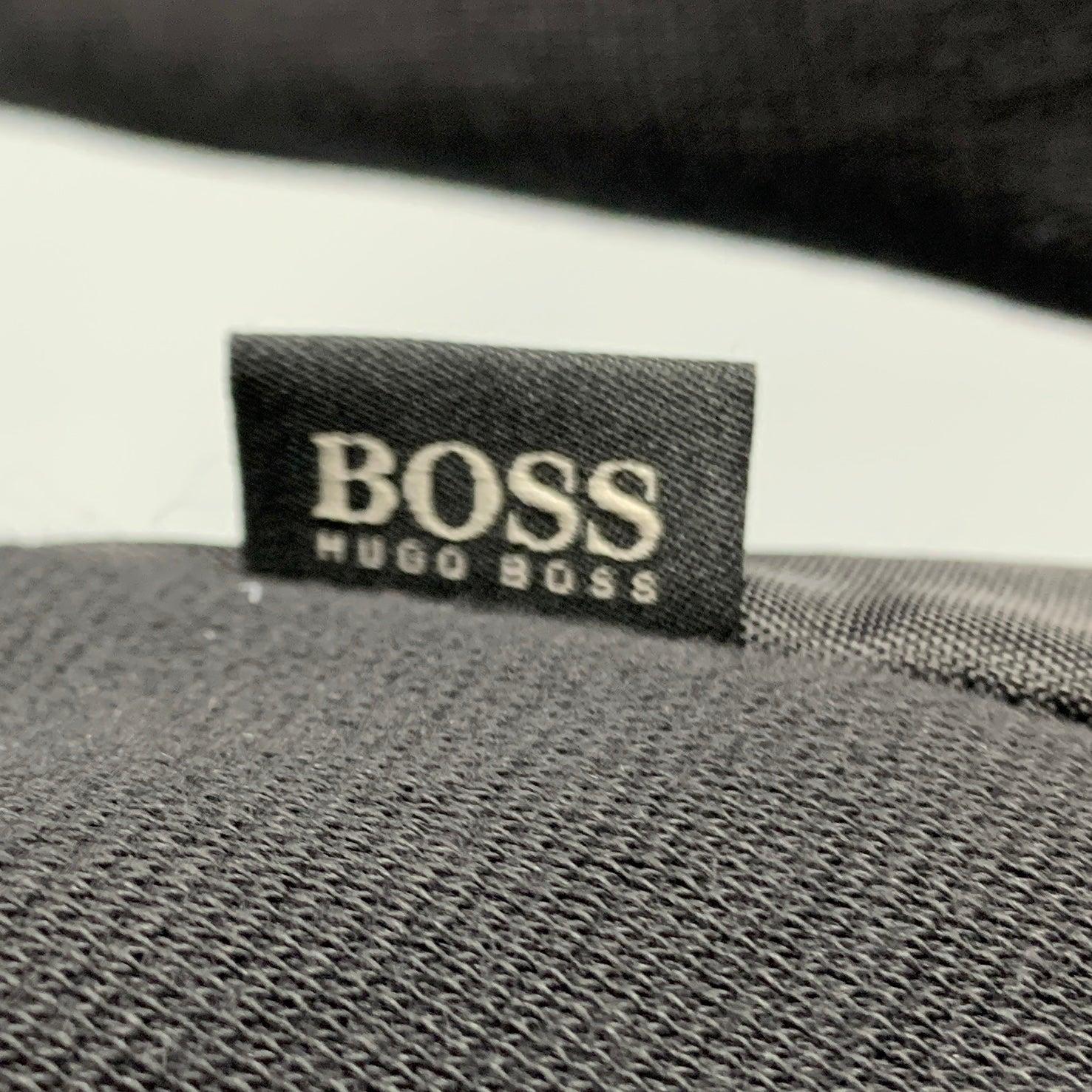 Men's HUGO BOSS Size S Black Mixed Fabrics Cotton Nylon Zip Up Jacket For Sale