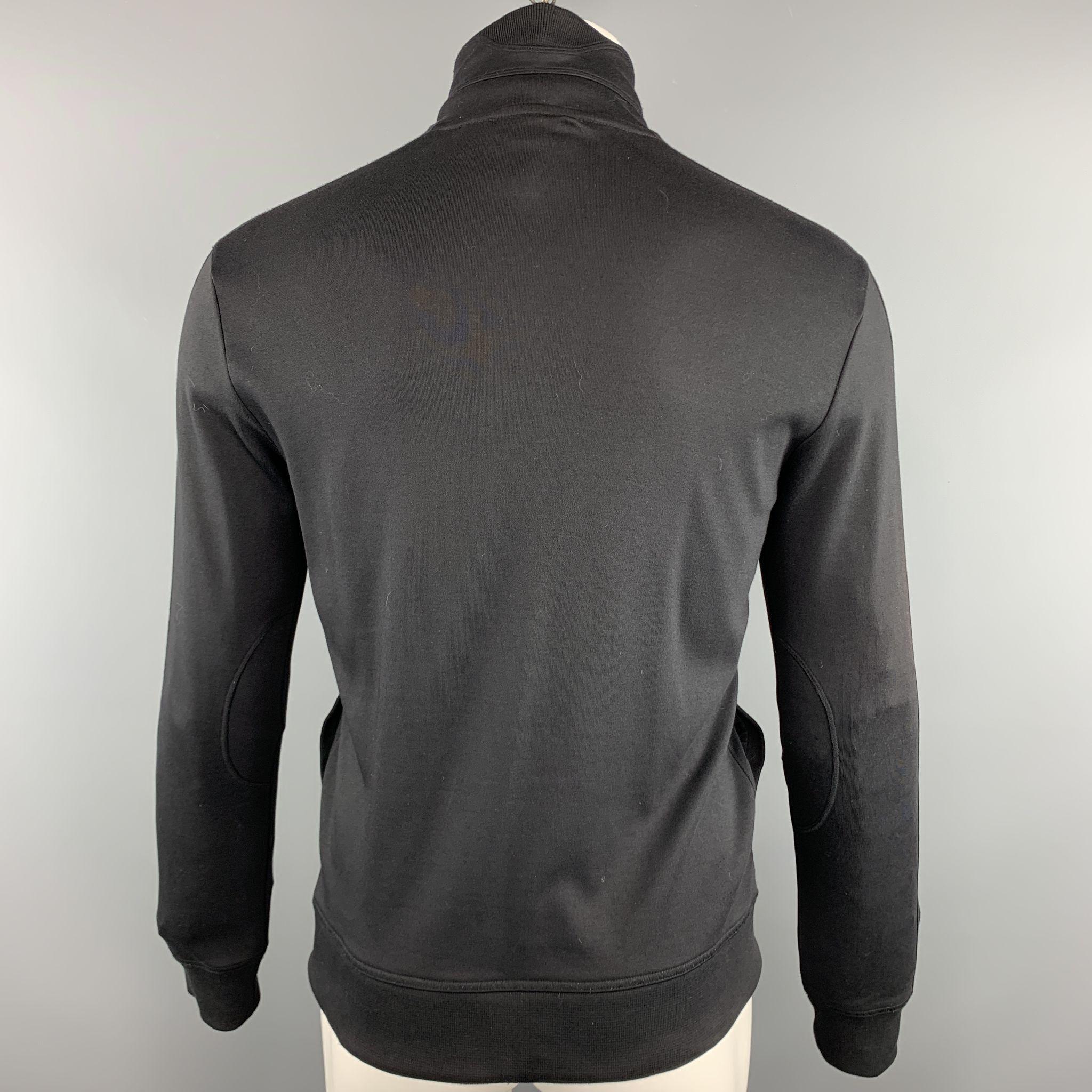 Men's HUGO BOSS Size S Solid Black Cotton Zip Up Jacket