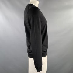 HUGO BOSS Size XL Black Knitted Wool Crew-Neck Pullover