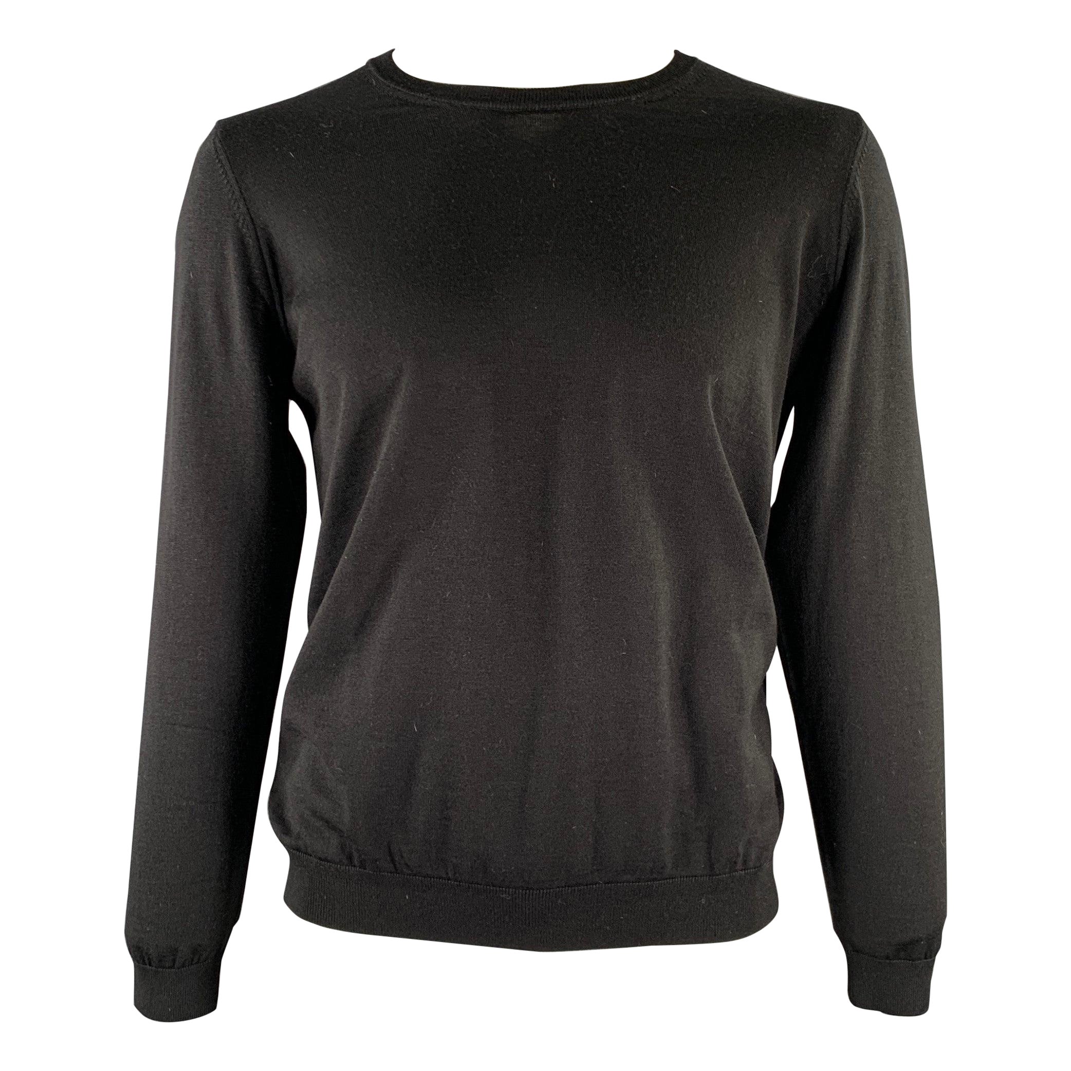 Hugo Boss Taille XL Pull noir en laine tricotée à col ras du cou